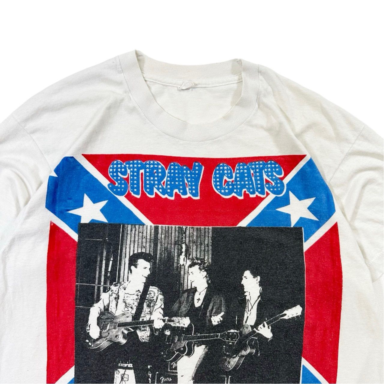 Vintage Vintage 90s Single Stitch Stray Cats Big Print Graphic Band Size US L / EU 52-54 / 3 - 2 Thumbnail