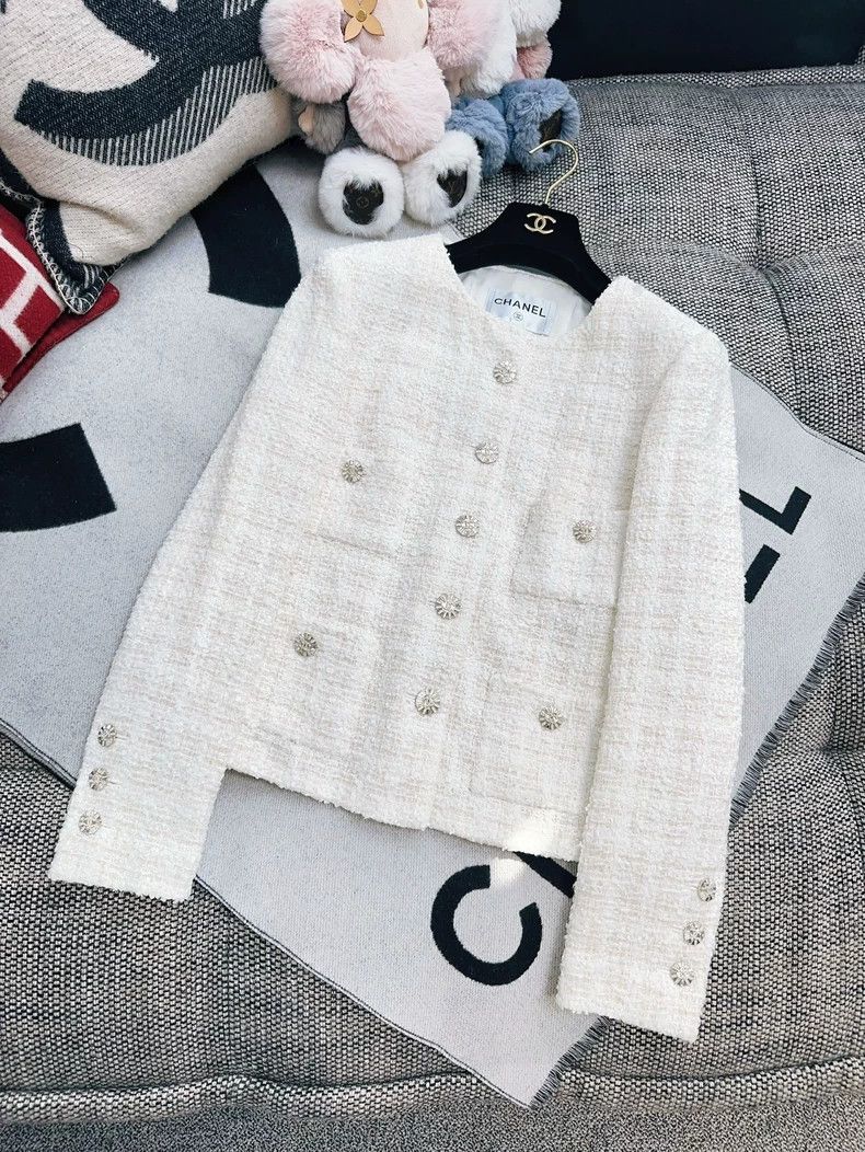 Chanel Chanel 23c early spring show white four-pocket braided jac Size XXS / US 00 / IT 34 - 1 Thumbnail
