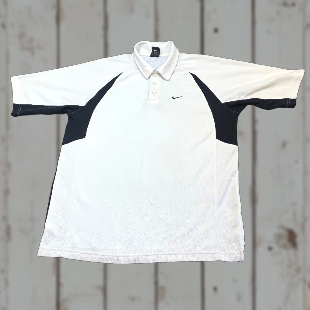 Nike Nike Team Polo Shirt Men's M Dri-Fit Short Sleeve White Black Trim Golf Size US M / EU 48-50 / 2 - 1 Thumbnail