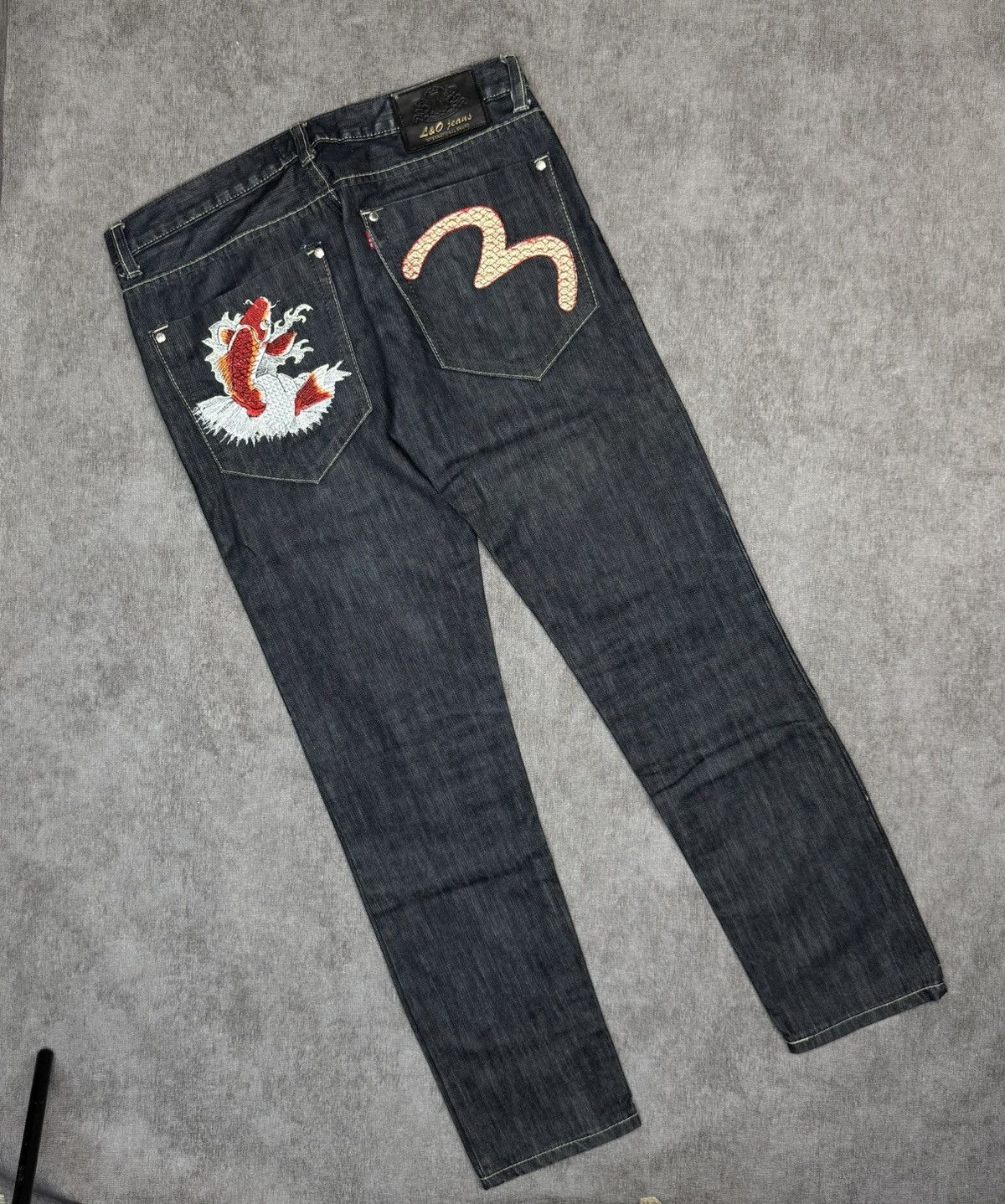 Designer × Japanese Brand × Vintage Crazy Vintage Denim Pants embroidered logo y2k Size US 32 / EU 48 - 1 Thumbnail