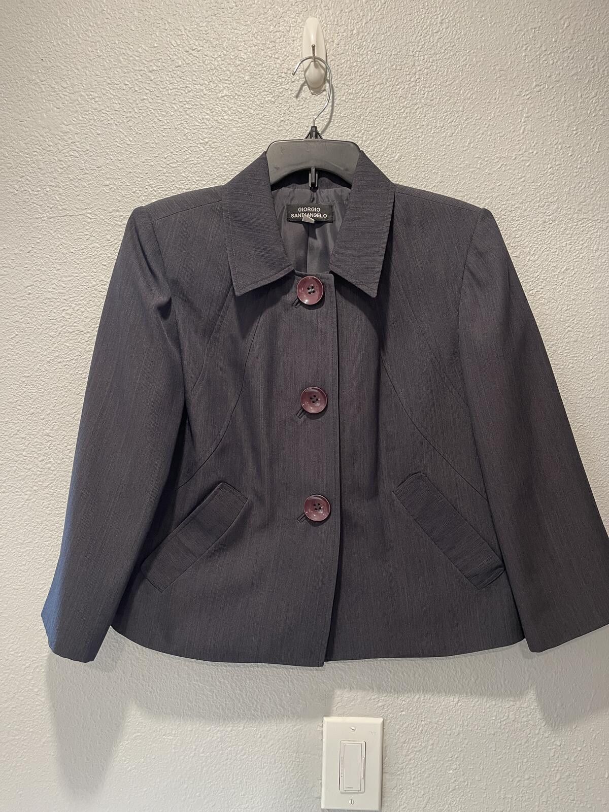 Other Giorgio Sant'Angelo Women's Dark Gray Button-Up Blazer Size Size L / US 10 / IT 46 - 1 Thumbnail