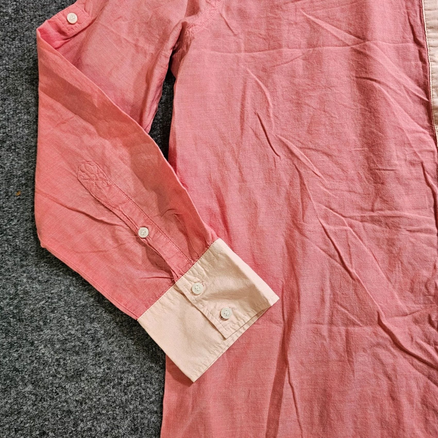 J.Crew J.CREW Blouse Shirt Colorblock Pink Long Sleeve 1/4 Button Fall Womens L Tunic Casual Career Tunic Size L / US 10 / IT 46 - 4 Thumbnail