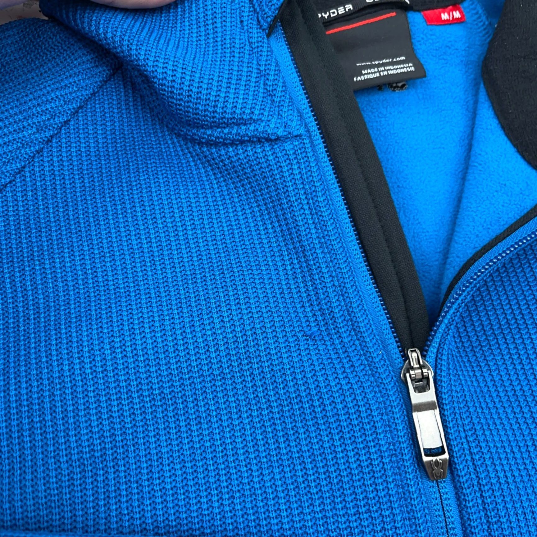 Spyder Spyder Jacket Men Medium Blue Black Pullover Thermal Waffle Knit Sweater B4* Size US M / EU 48-50 / 2 - 4 Thumbnail