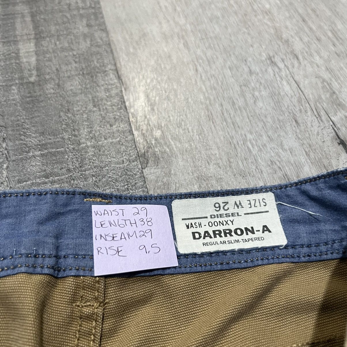 Diesel DIESEL DARRON-A Men's Beige Canvas Slim Tapered Pants Jeans Size US 26 / EU 42 - 5 Thumbnail