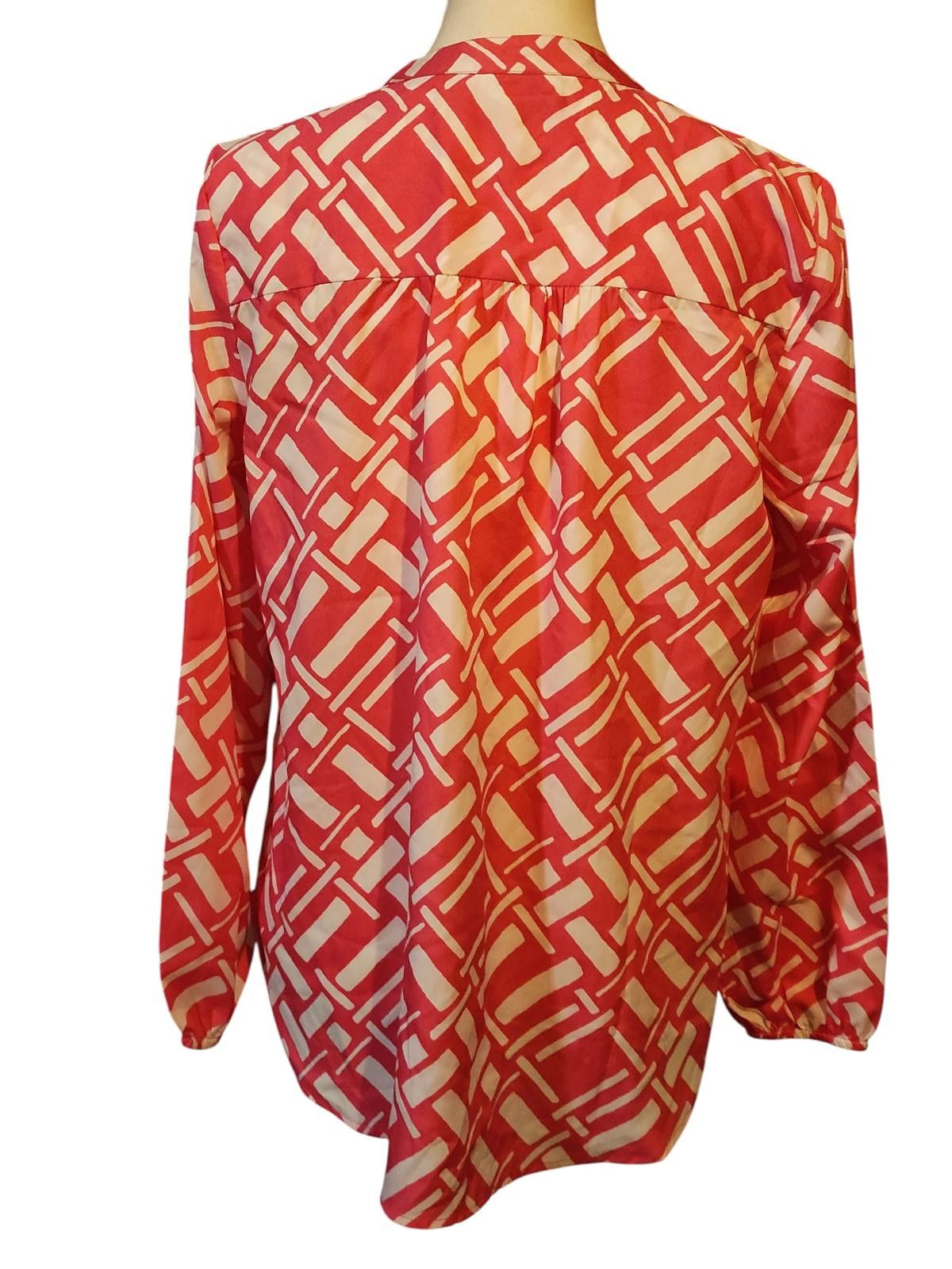 Designer Buckhead Betties Women's Long Sleeve Printed Blouse Size S / US 4 / IT 40 - 6 Thumbnail