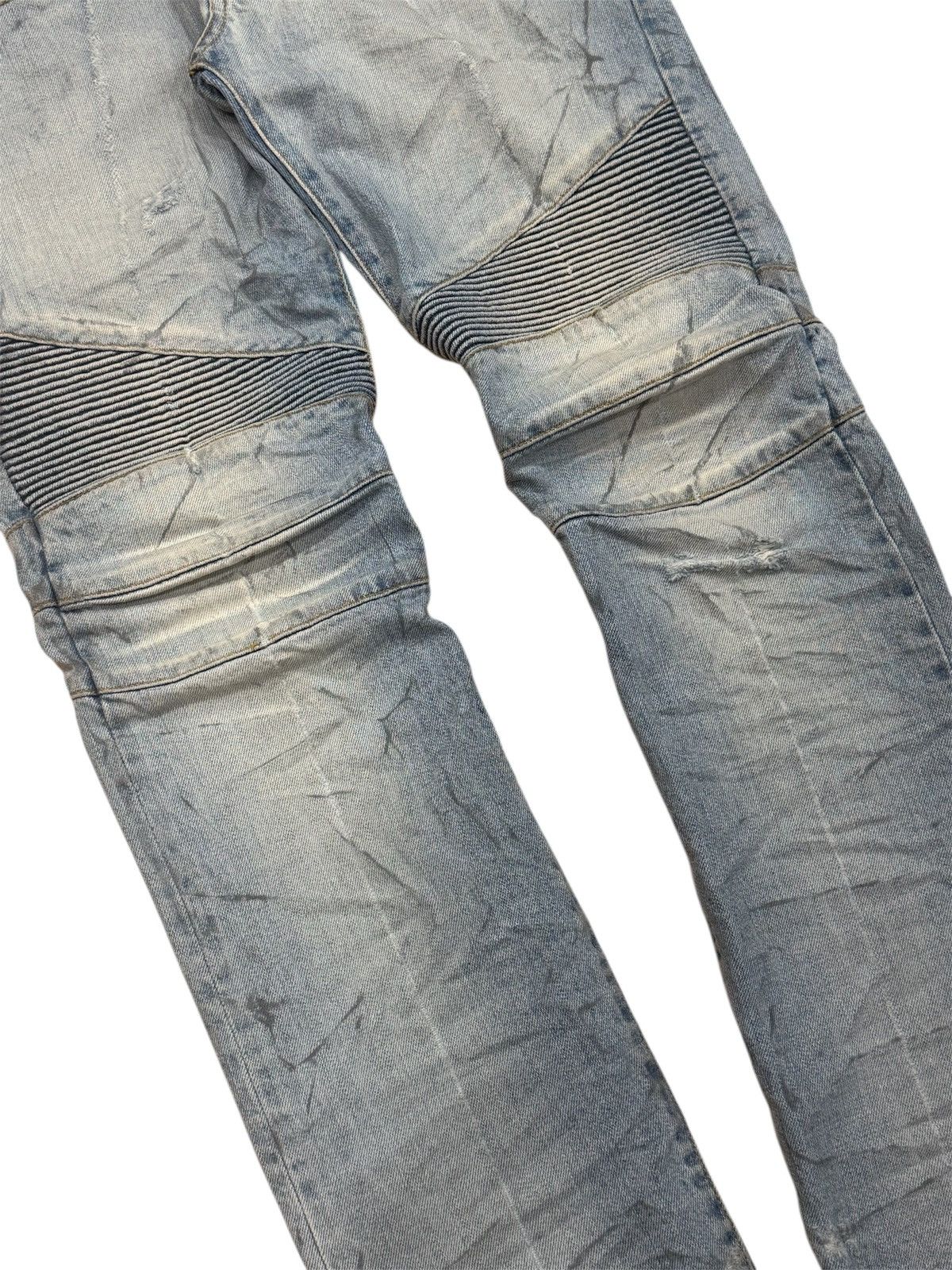 Balmain SS11 Distressed Eagle Coin Biker Denim Christophe Decarnin Size US 29 - 5 Thumbnail