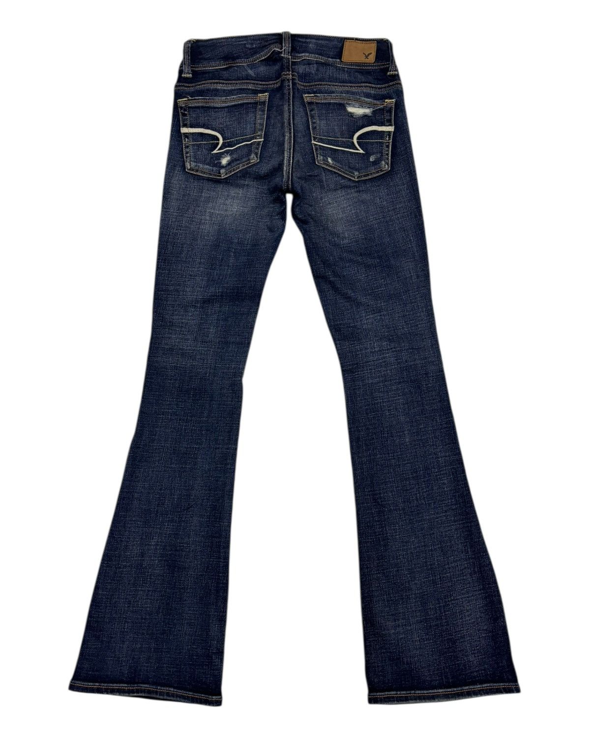If Six Was Nine × Japanese Brand Flare Jeans Kick Bootcut American Eagle Distressed Denim Size 27" / US 4 / IT 40 - 8 Thumbnail