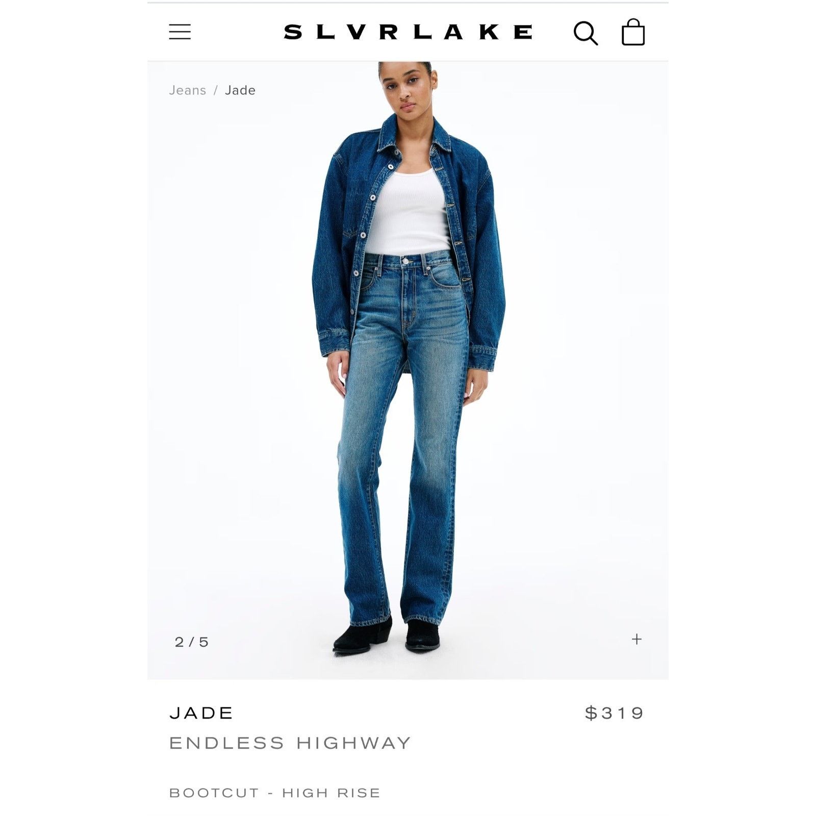 SLVRLAKE SLVRLAKE Jade High Rise Boot Cut Jeans Wash Endless Highway Size 27" / US 4 / IT 40 - 5 Thumbnail