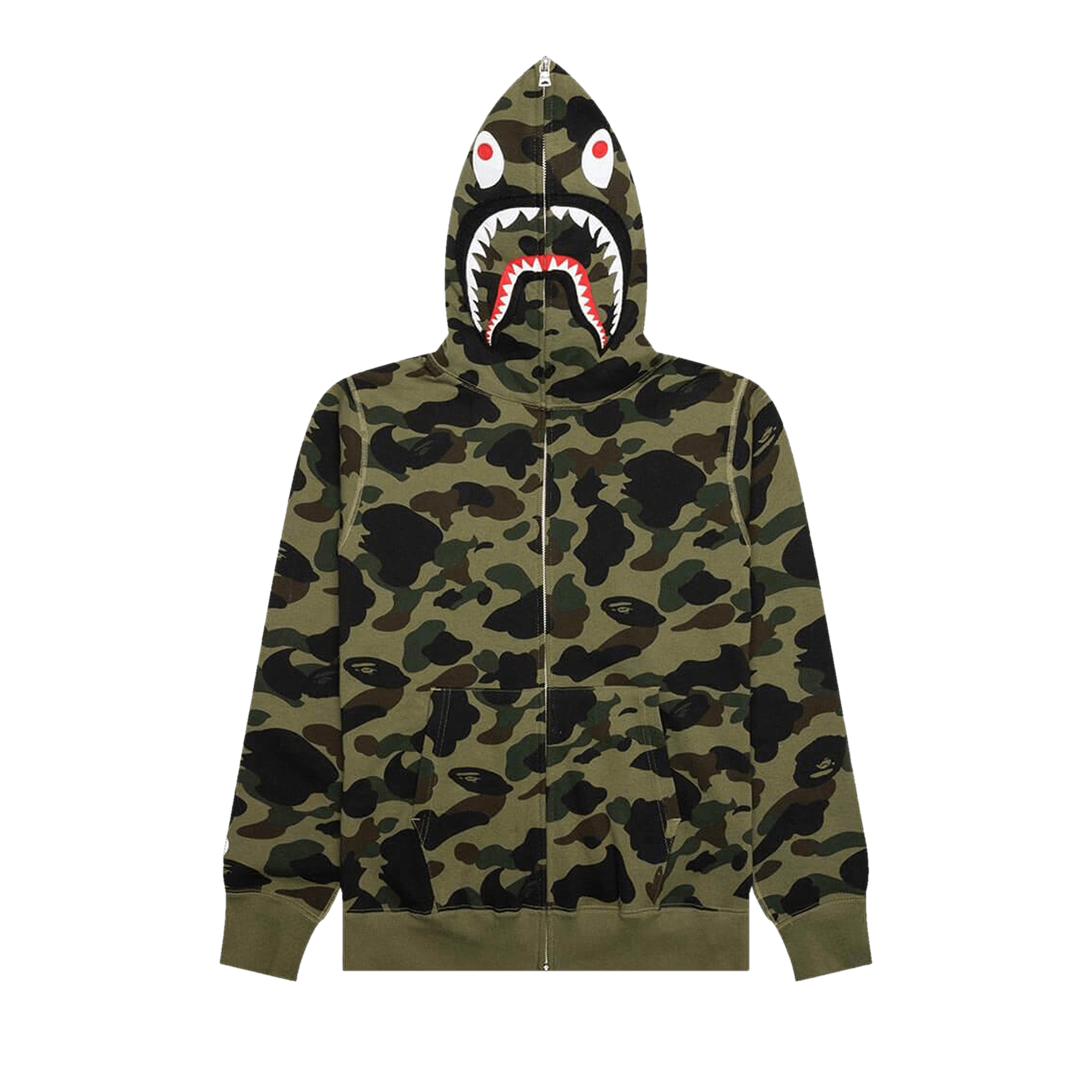 Bape Bape ABC Camo Hello Kitty Shark Zip Up Hoodie Green Size XL