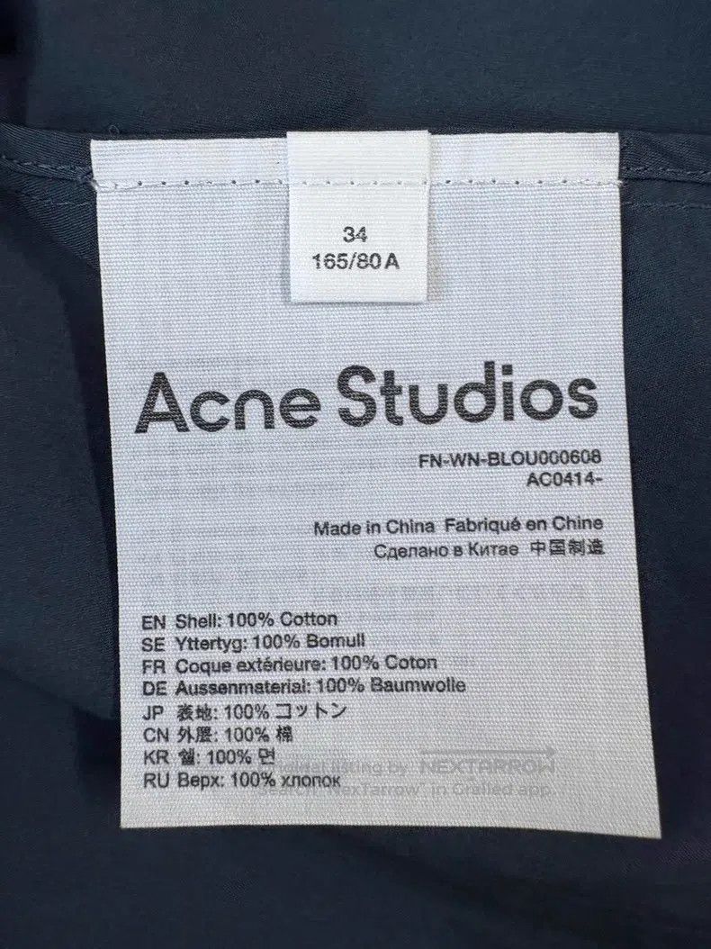 Acne Studios Acne Studios Dark Blue Oversized Tailored Collar Shirt 100 Size XXS / US 00 / IT 34 - 7 Thumbnail