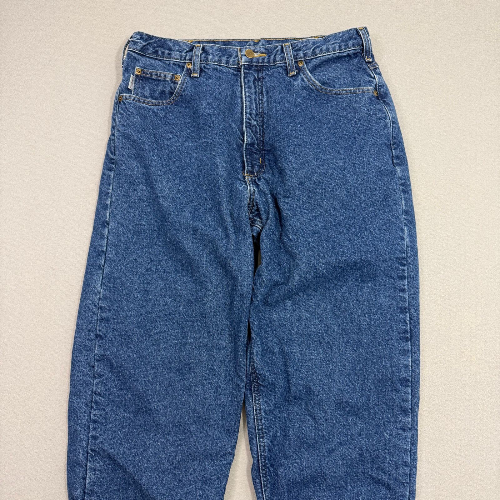 Carhartt Carhartt Relaxed Fit Flannel Lined Jeans Mens 36x30 Blue Size US 36 / EU 52 - 2 Thumbnail