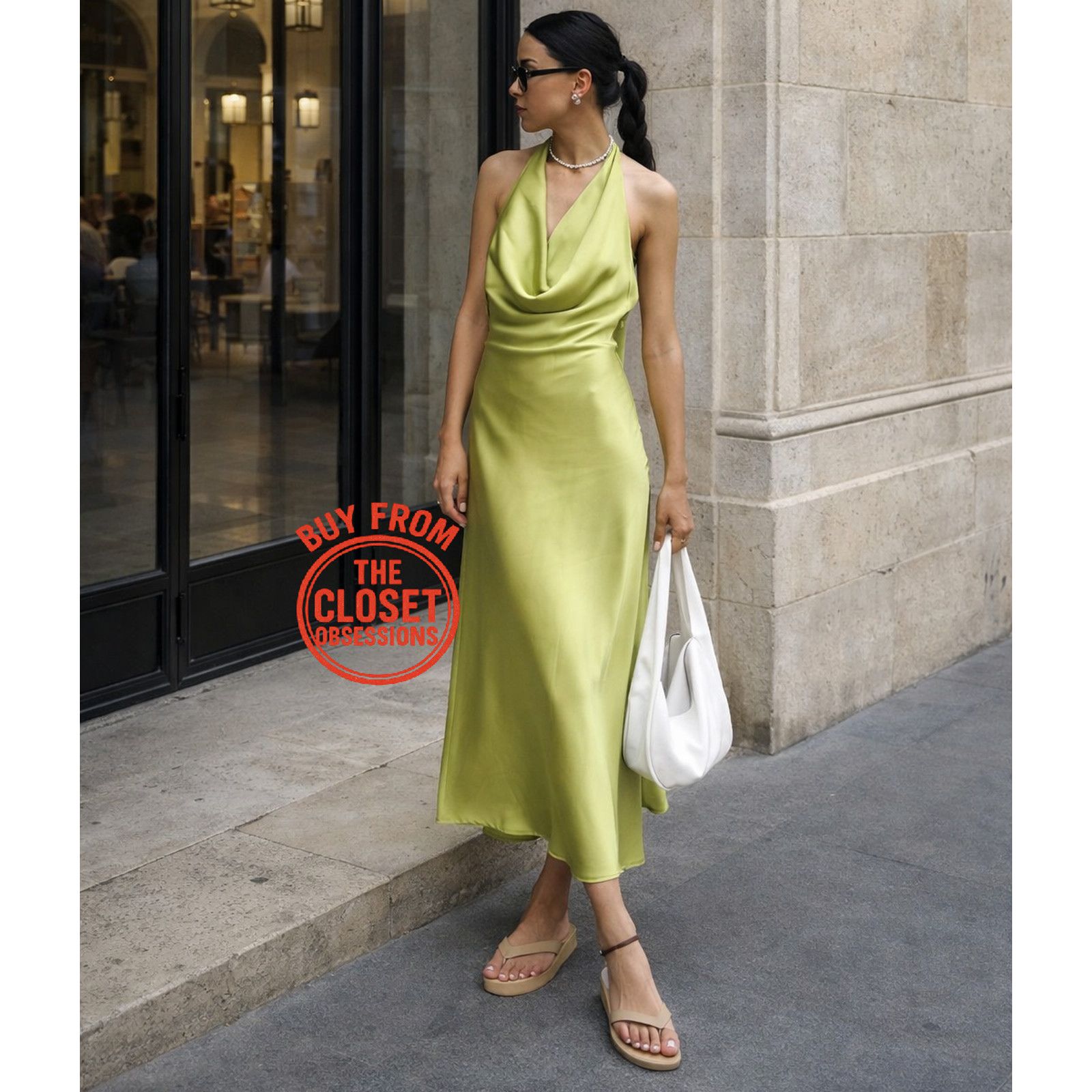 Mango MANGO Open Back Satin Midi Dress NWT Size M / US 6-8 / IT 42-44 - 6 Thumbnail