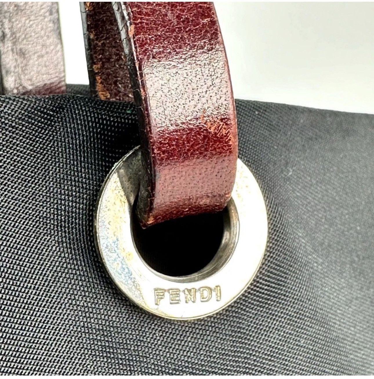 Fendi Fendi FF Logo tote bag handbag nylon leather black Authentic Size ONE SIZE - 12 Thumbnail