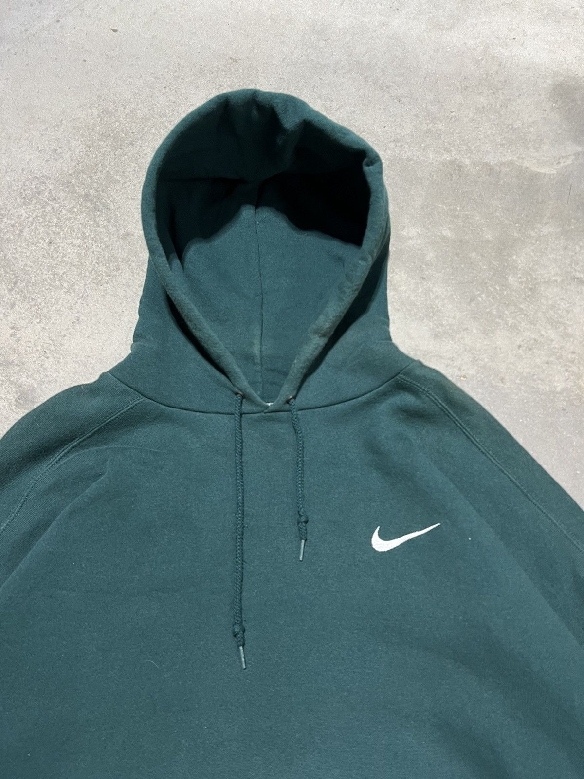 Nike × Vintage Vintage 90s Forest Green Nike Hoodie Size US XXL / EU 58 / 5 - 3 Thumbnail