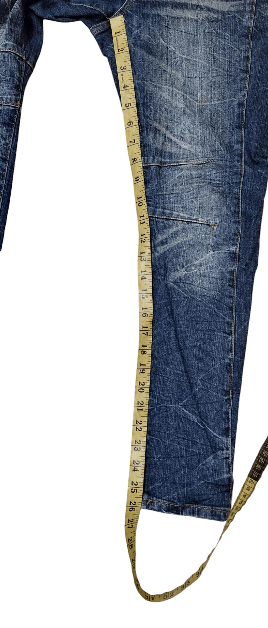 5351 POUR LES HOMMES × Le Grande Bleu (L.G.B.) 5351 Pour Les Femmes Zipper Whiskered Jeans Size 33" - 19 Thumbnail