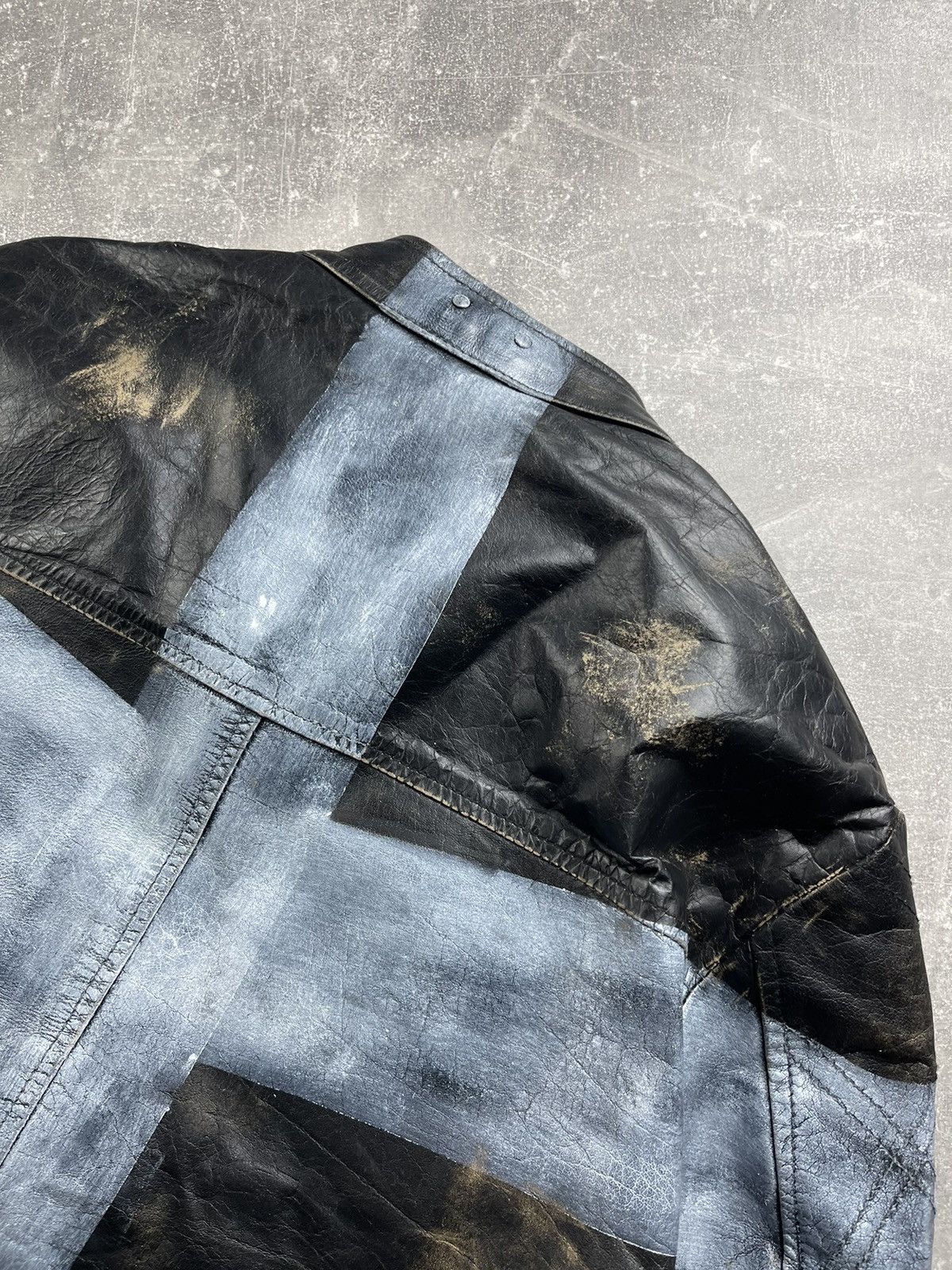 Vintage Vintage Archive Avant Garde Leather Zip Faded Cross Jacket Size US L / EU 52-54 / 3 - 10 Thumbnail