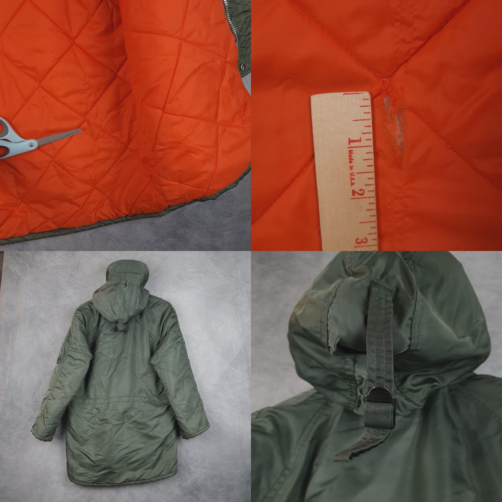 Vintage VINTAGE N-3B Parka Jacket Mens Small Green Orange Heavy Nylon Quilted Lined 70s Size US S / EU 44-46 / 1 - 10 Thumbnail