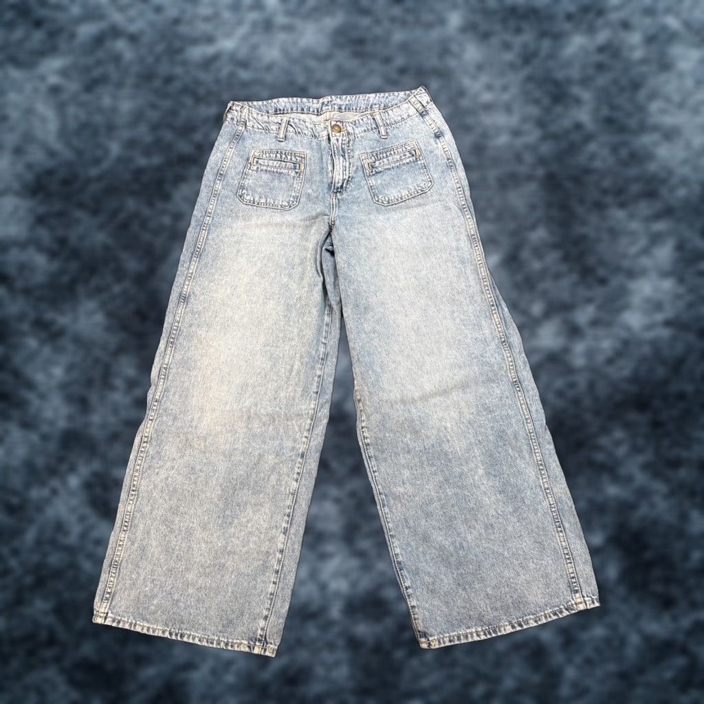Old Navy Old Navy Jeans Women's 32x28 Baggy Wide-Leg High Rise Boho Bohemian Pockets Jeans Mens Womens Size ONE SIZE - 1 Thumbnail