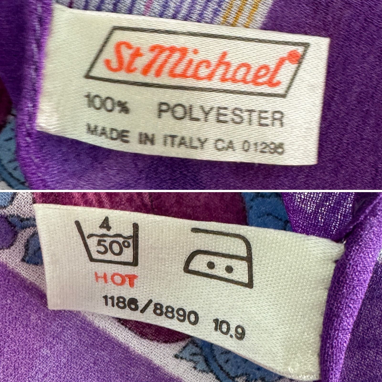 Saint Michael × Vintage St. Michael vintage chiffon tulip stripe scarf purple 11x54" Size ONE SIZE - 5 Thumbnail