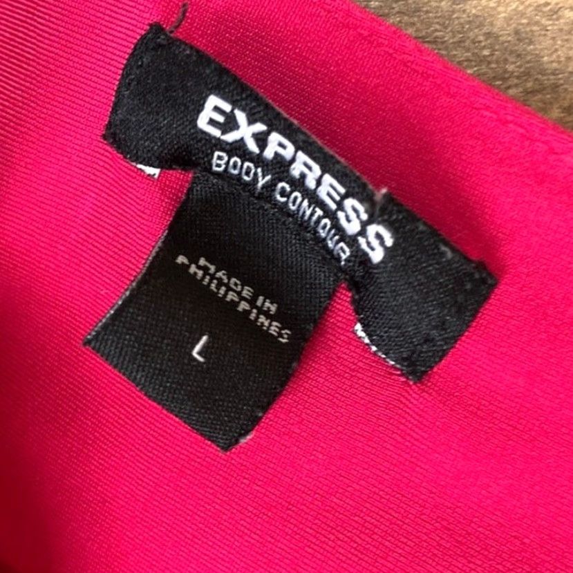 Express Express Bodysuit Womens Pink V Neck Sleeveless Runched Stretch L Size L / US 10 / IT 46 - 4 Thumbnail