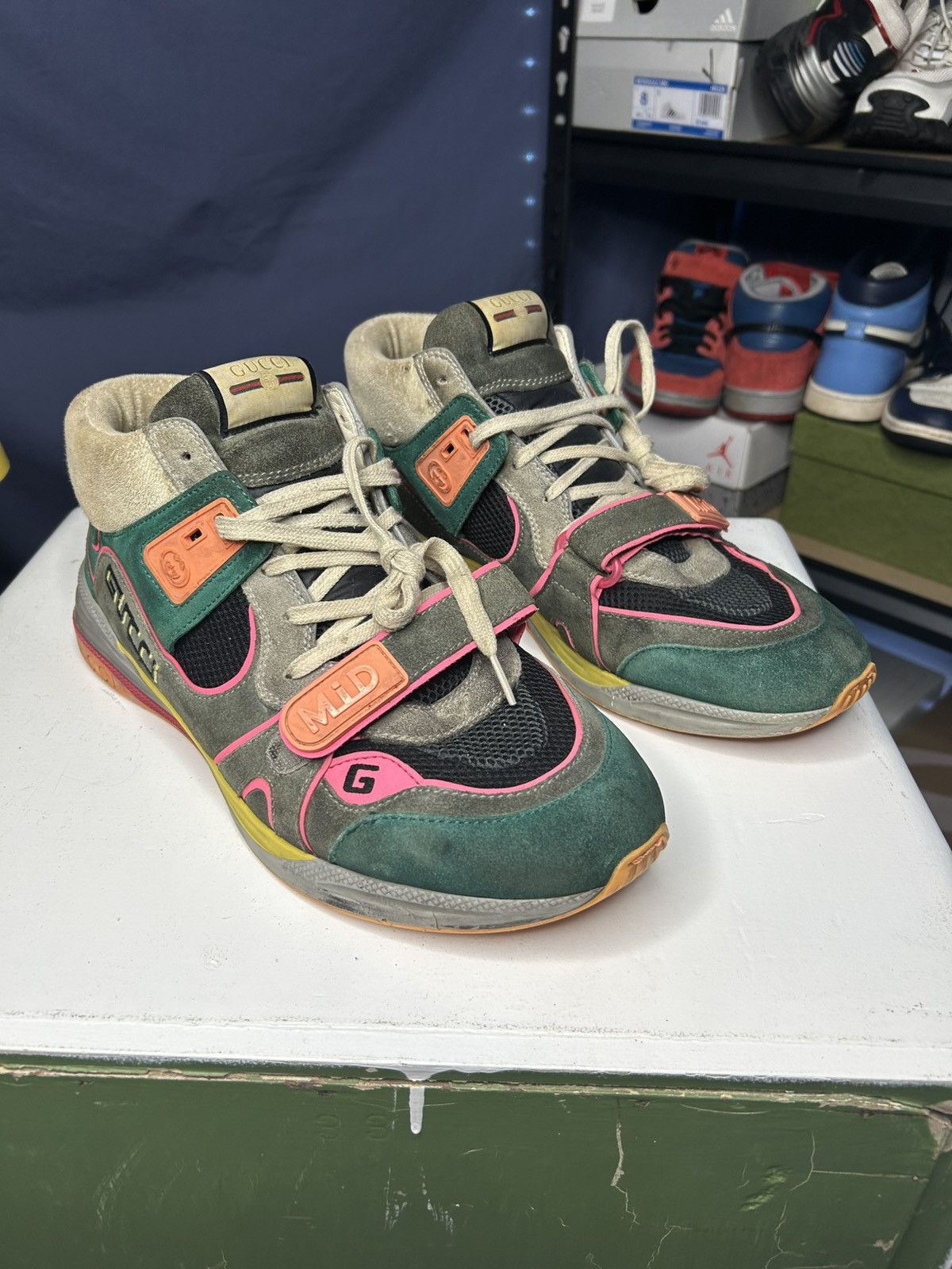 Gucci Size 13G/13.5US - Gucci Ultrapace Multicolor Suede Sneaker Size US 13 / EU 46 - 1 Thumbnail