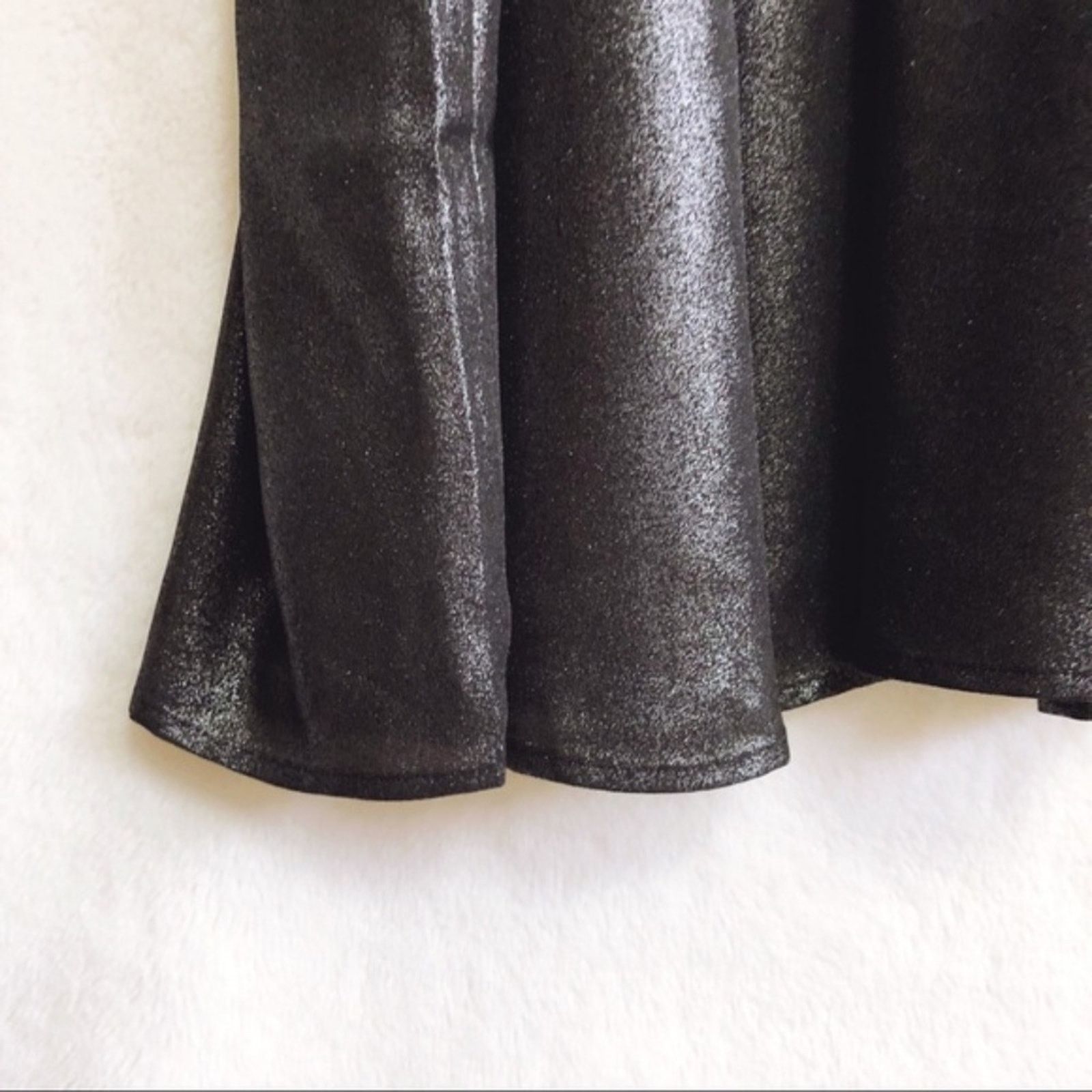 Loft LOFT Grey Metallic Cold Shoulder Swing Dress Size S / US 4 / IT 40 - 6 Thumbnail