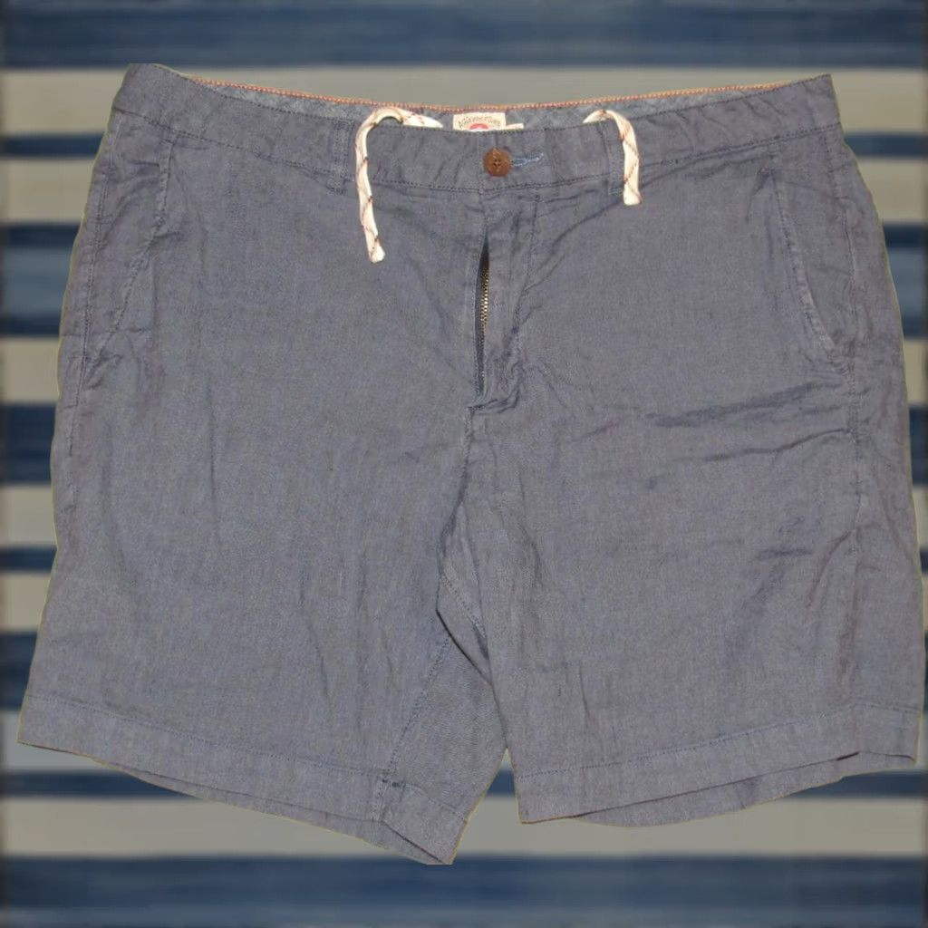 Faherty FAHERTY Blue Linen Blend 7.5" Tradewinds Chino Shorts 35 Size US 35 - 1 Thumbnail