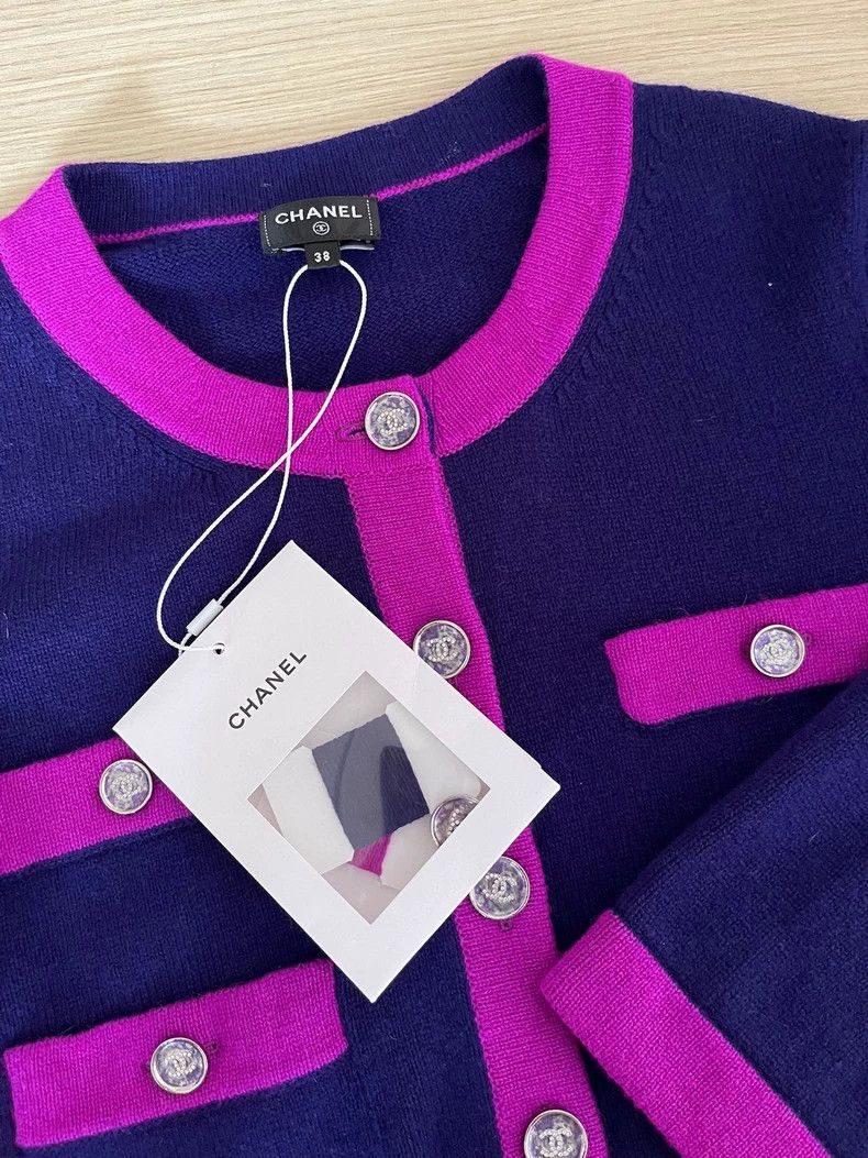 Chanel Chanel 23b pink purple cardigan coat Size XS / US 0-2 / IT 36-38 - 3 Thumbnail