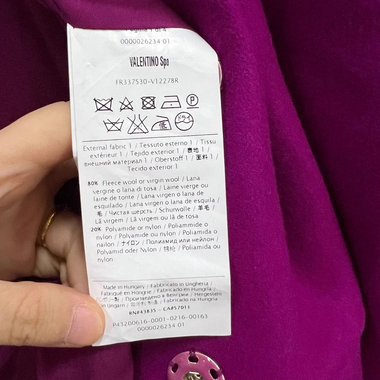 Valentino Valentino Pink Purple Coat Near New Size: Pic Size XS / US 0-2 / IT 36-38 - 3 Thumbnail