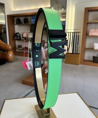 MCM MCM Reversible Belt Black/Neon Green. Black M Buckle New Size ONE SIZE - 2 Thumbnail