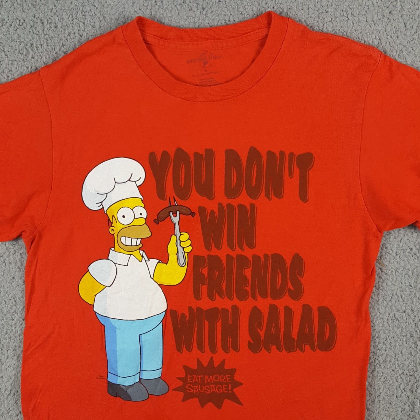 Vintage VINTAGE Universal Studios The Simpsons T-Shirt XS Red Retro Cartoon Theme Park 90s Mens Size US XS / EU 42 / 0 - 2 Thumbnail