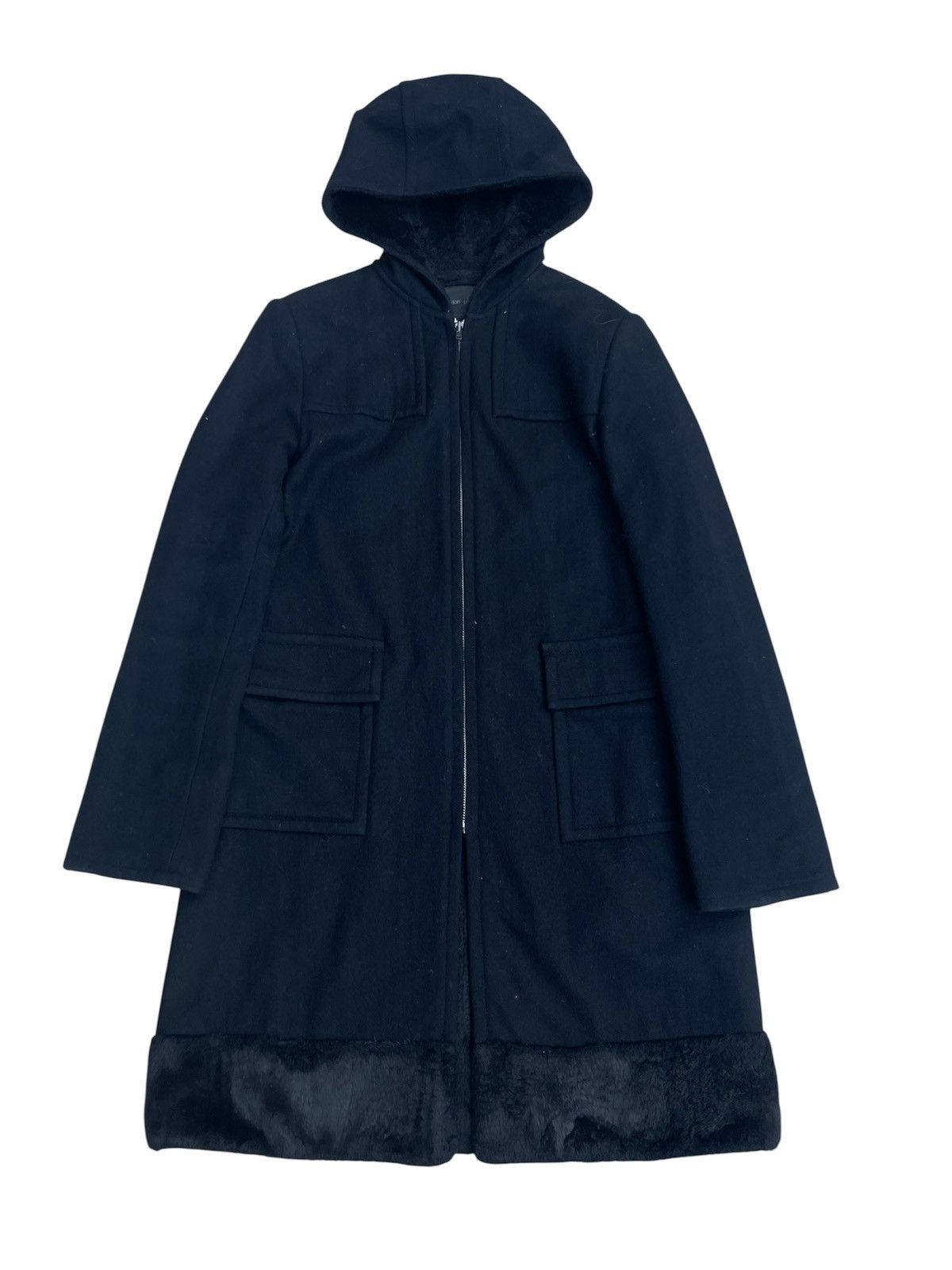 PPFM Peyton Place Black Fur-Lined Hooded Coat – Winter Elegance Size US S / EU 44-46 / 1 - 1 Thumbnail