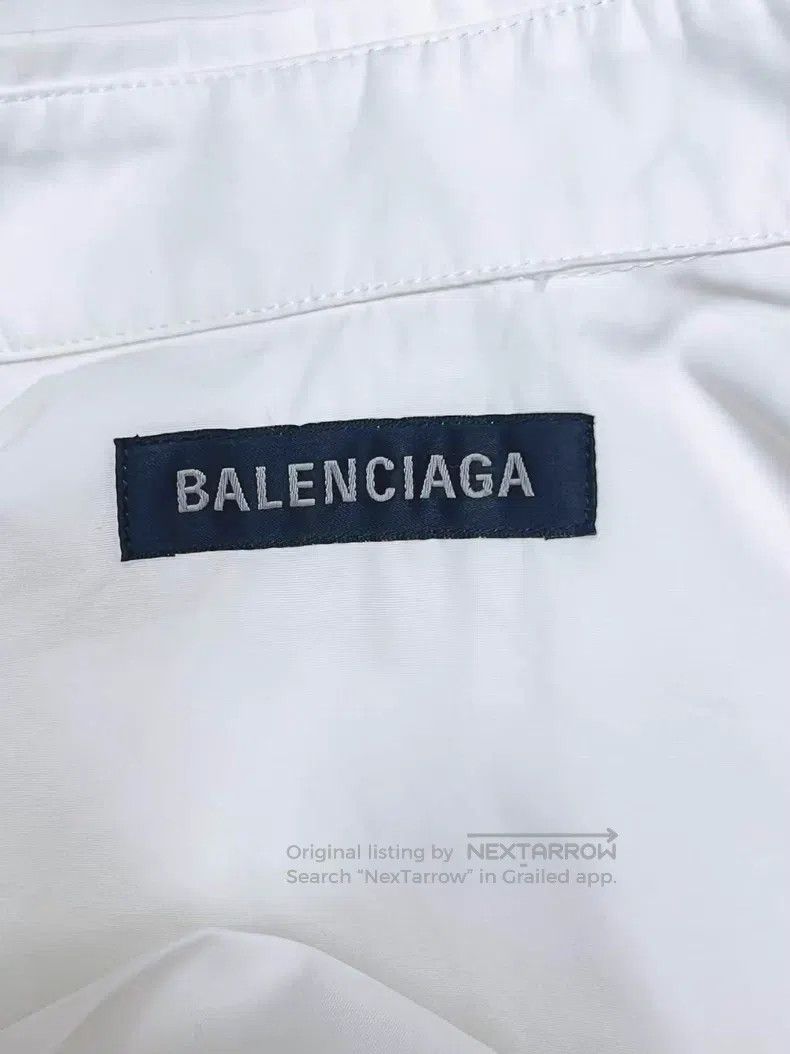 Balenciaga Balenciaga Back Logo Long Sleeve White Shirt Size XS / US 0-2 / IT 36-38 - 4 Thumbnail