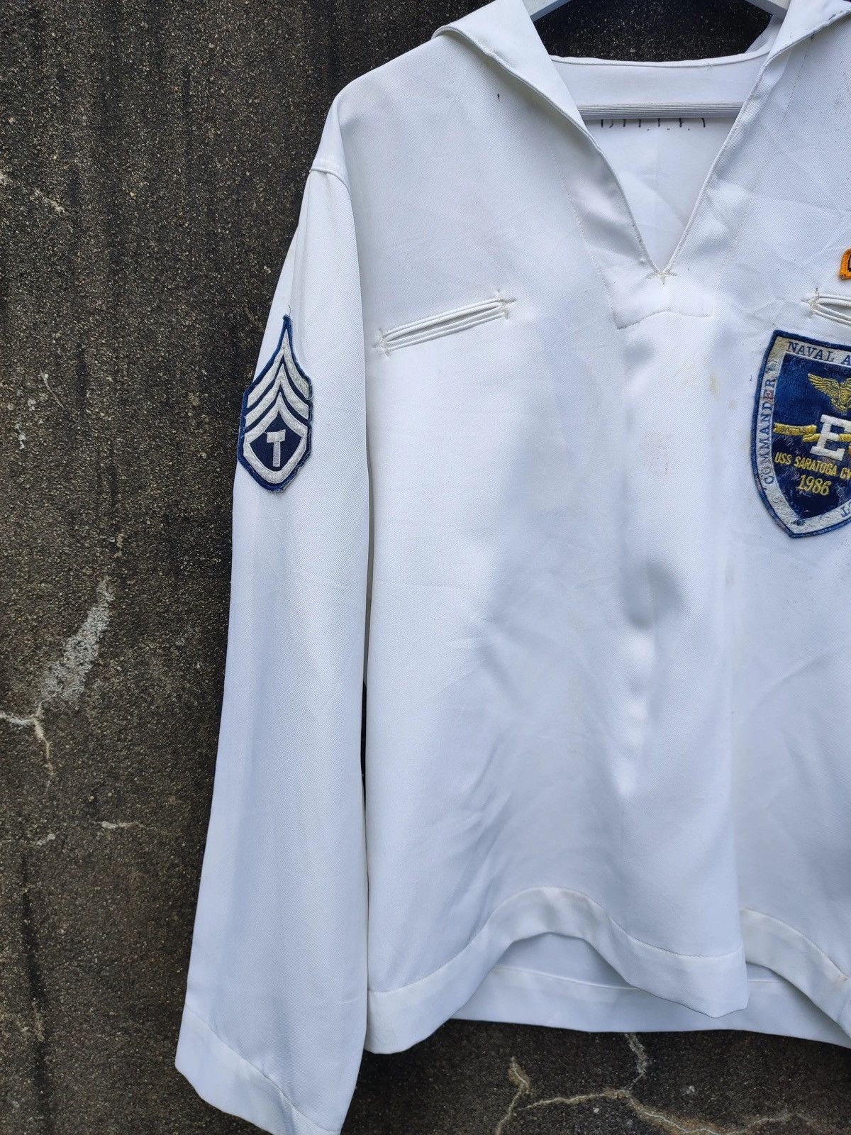 Vintage Vintage U.S. Navy White Sailor Jumper – USAF Captain Patches Size US L / EU 52-54 / 3 - 5 Thumbnail