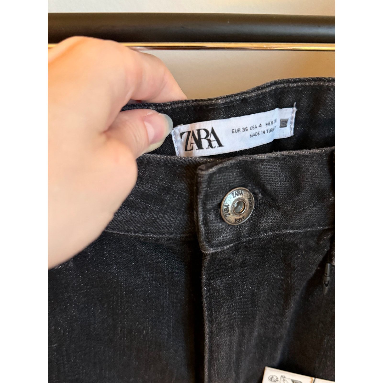 Zara Zara Black Cuffed Jeans - Size 4 - New with Tags! Size 27" / US 4 / IT 40 - 3 Thumbnail