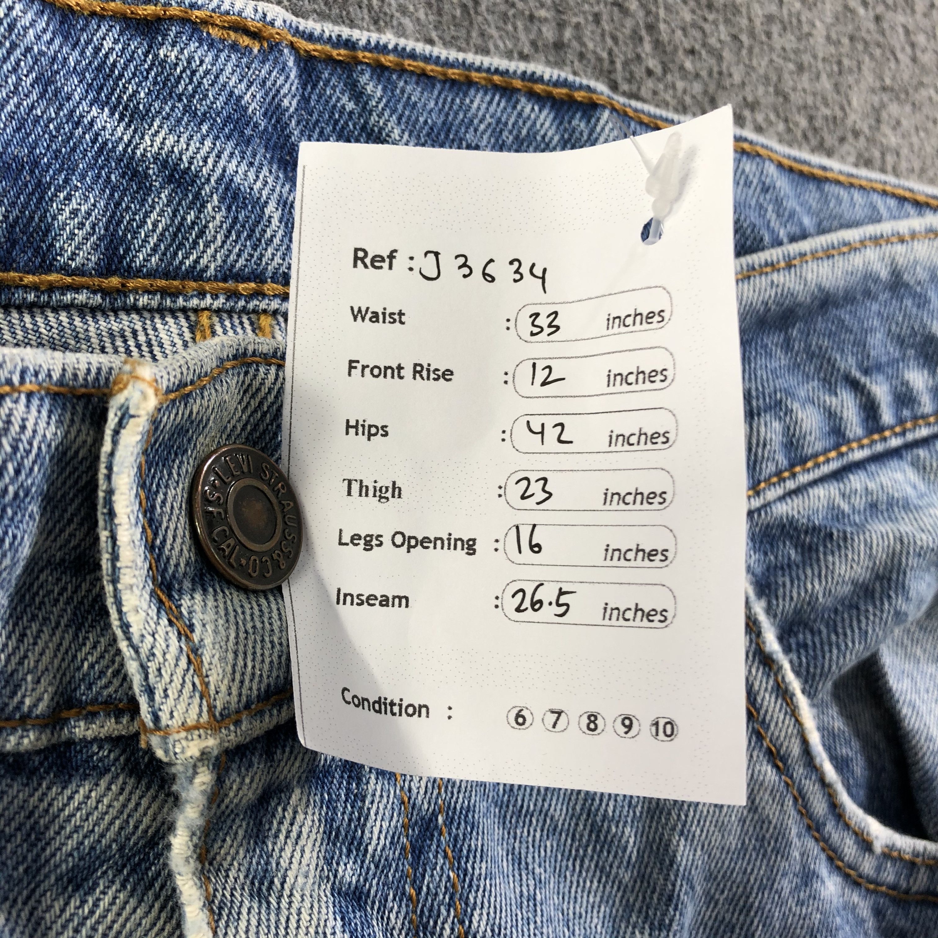 Levi's 90s Vintage Blue Wash Levis 515 Jeans-J3634 Size US 33 - 12 Thumbnail