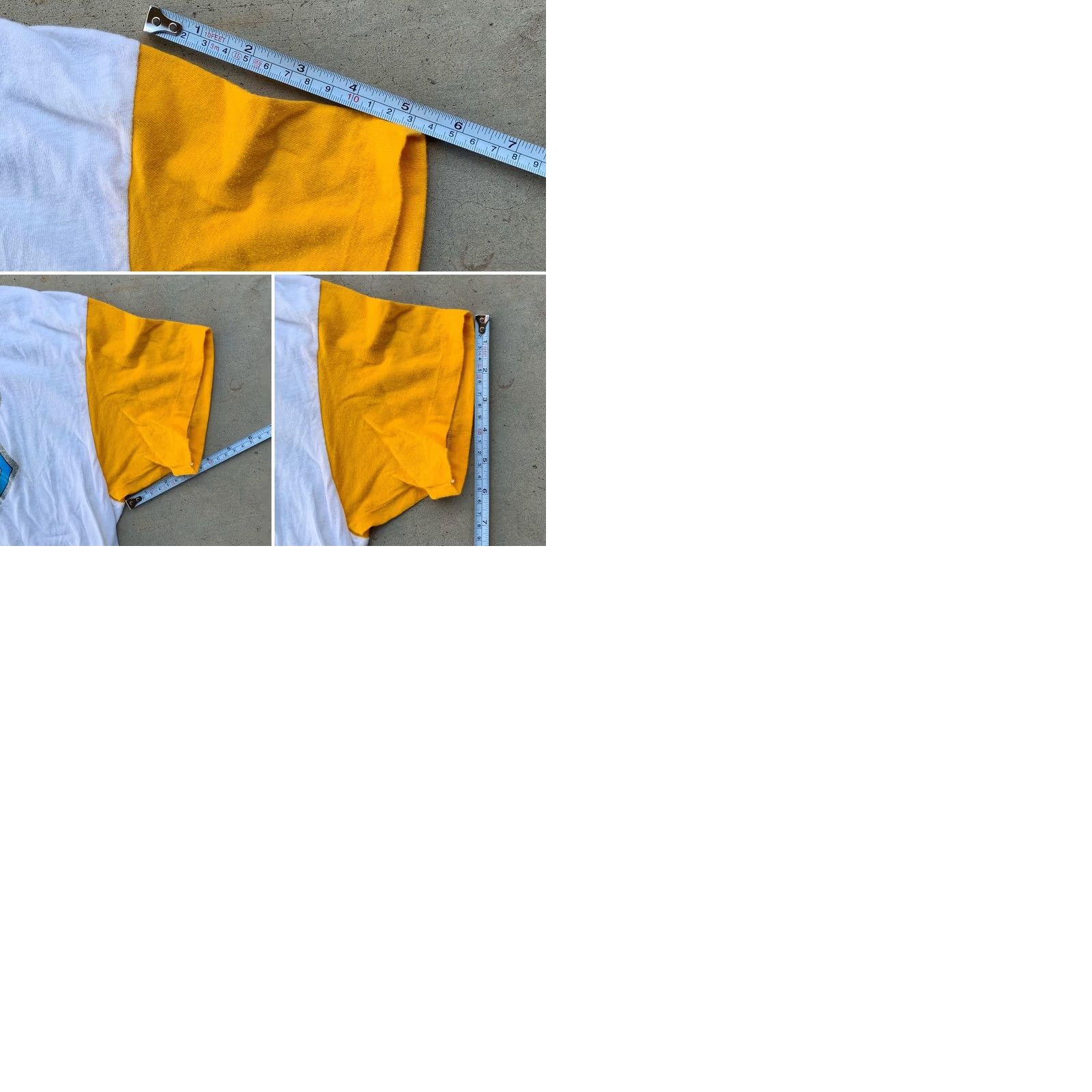 Hanes VINTAGE Hanes Iron On Tee Shirt Rainbow SUPERDAD Yellow Sleeves Ringer Neck 70s L Mens Size US L / EU 52-54 / 3 - 9 Thumbnail