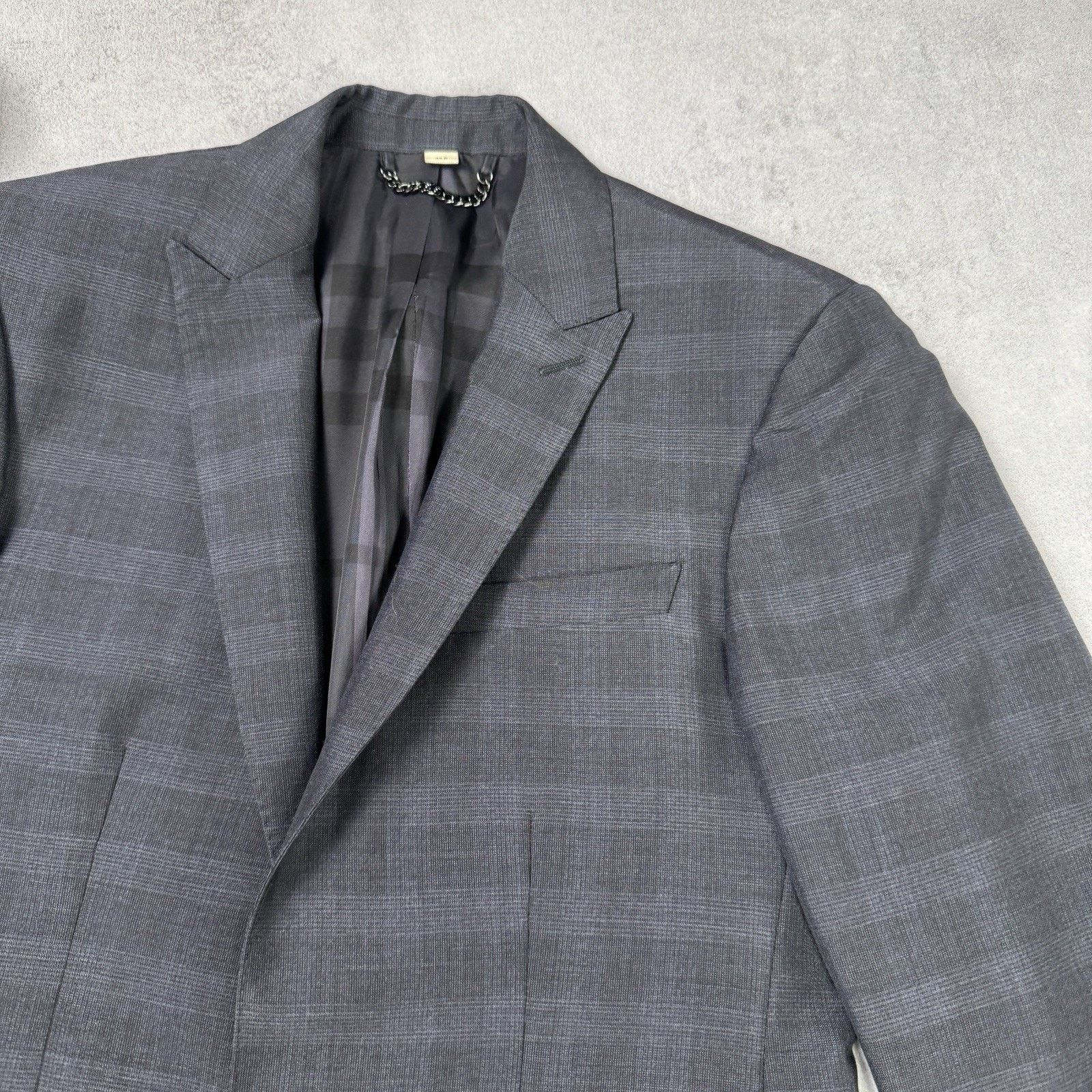 Burberry Burberry Men Blazer Check Kid Mohair/Wool Size 48R Size 38R - 5 Thumbnail