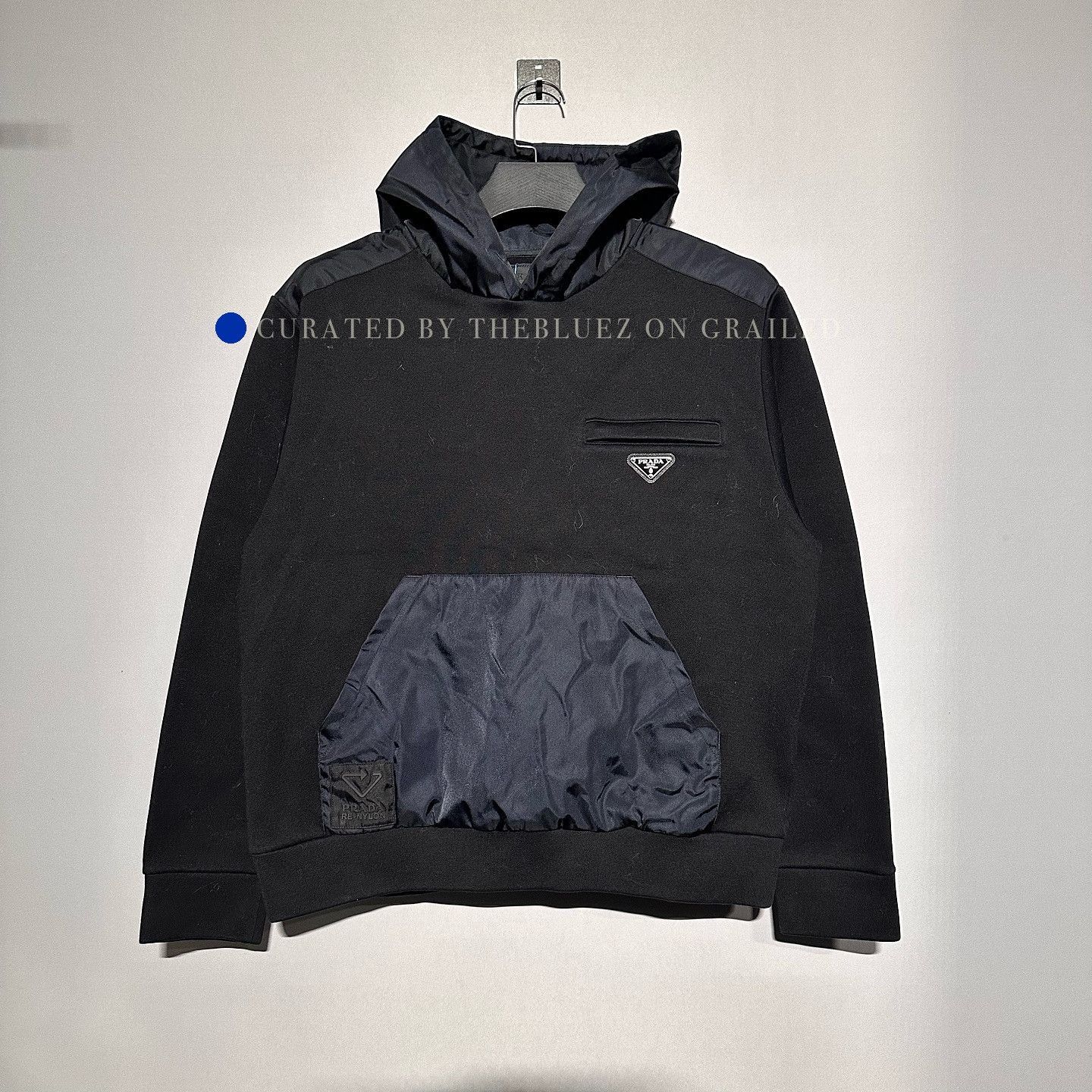 Prada Black Re-Nylon Hoodie in Size L Size US L / EU 52-54 / 3 - 1 Thumbnail