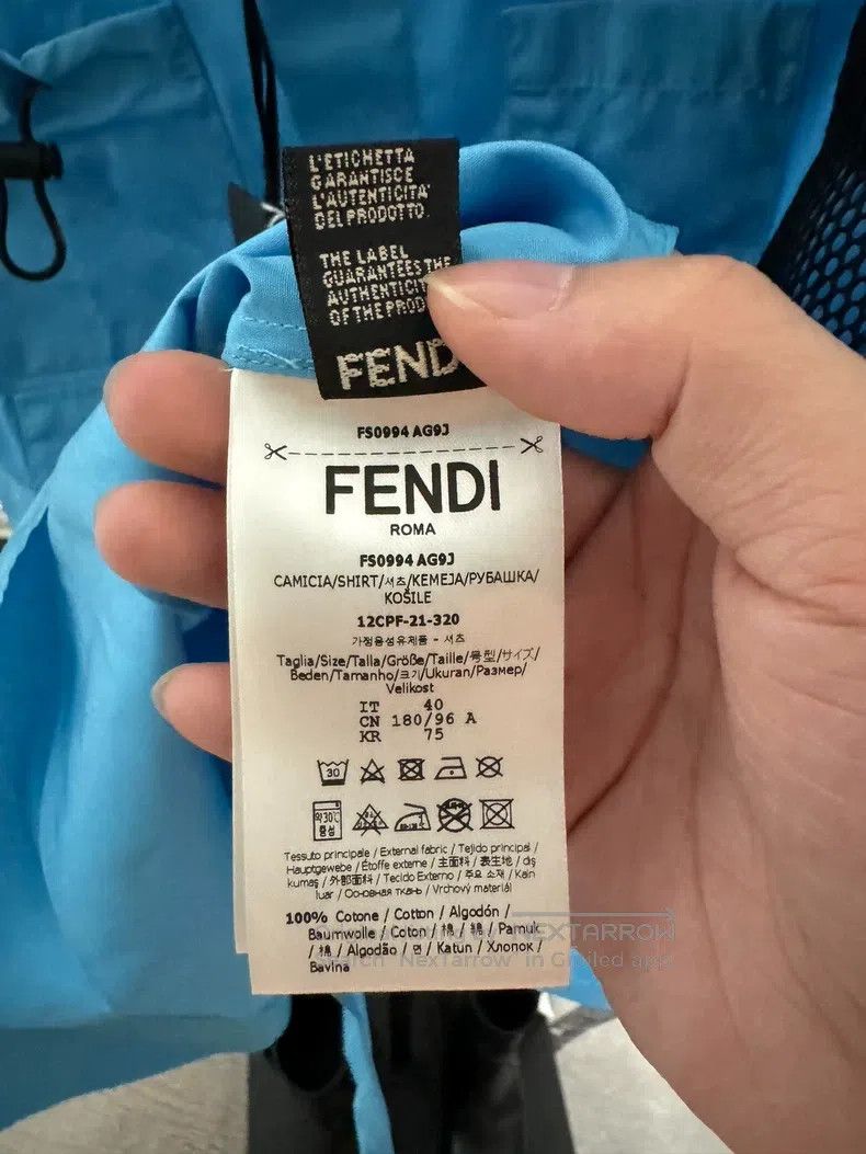 Fendi Fendi Tactical Short Sleeve Shirt, Blue Size US XXS / EU 40 - 6 Thumbnail