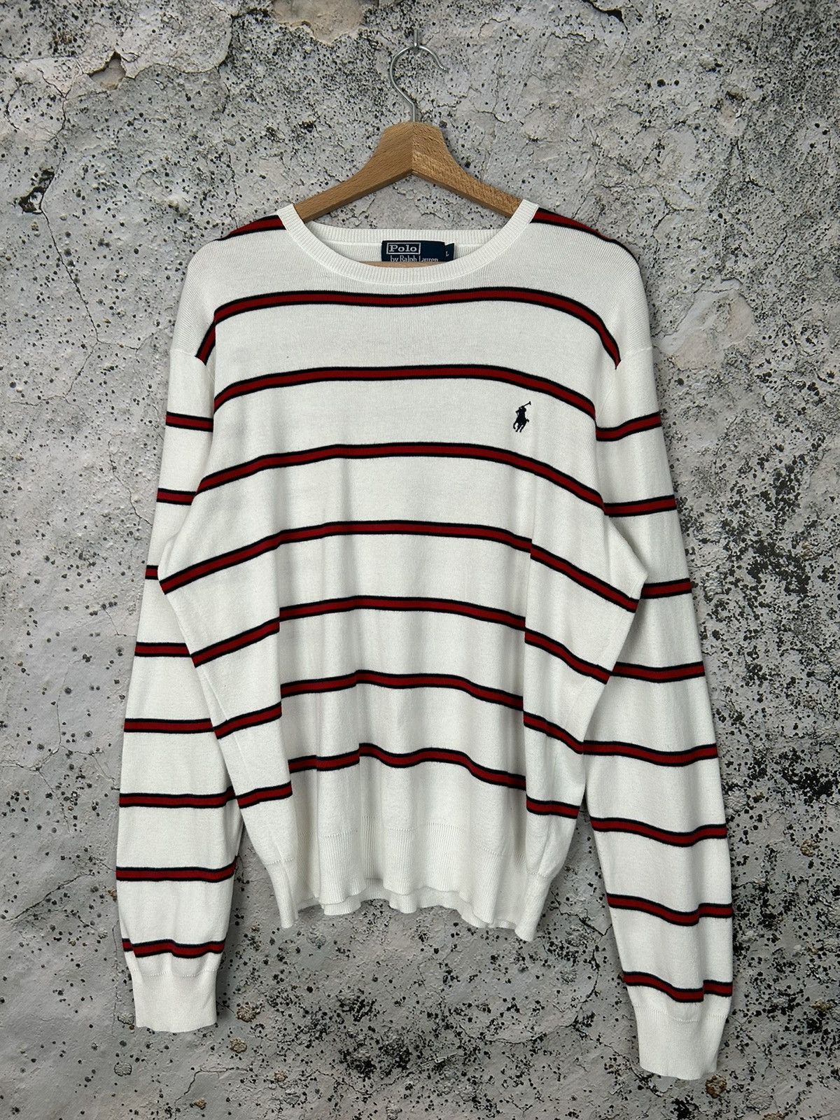 Polo Ralph Lauren Vintage Polo Ralph Lauren Stripped Sweater 90s Size US L / EU 52-54 / 3 - 1 Thumbnail