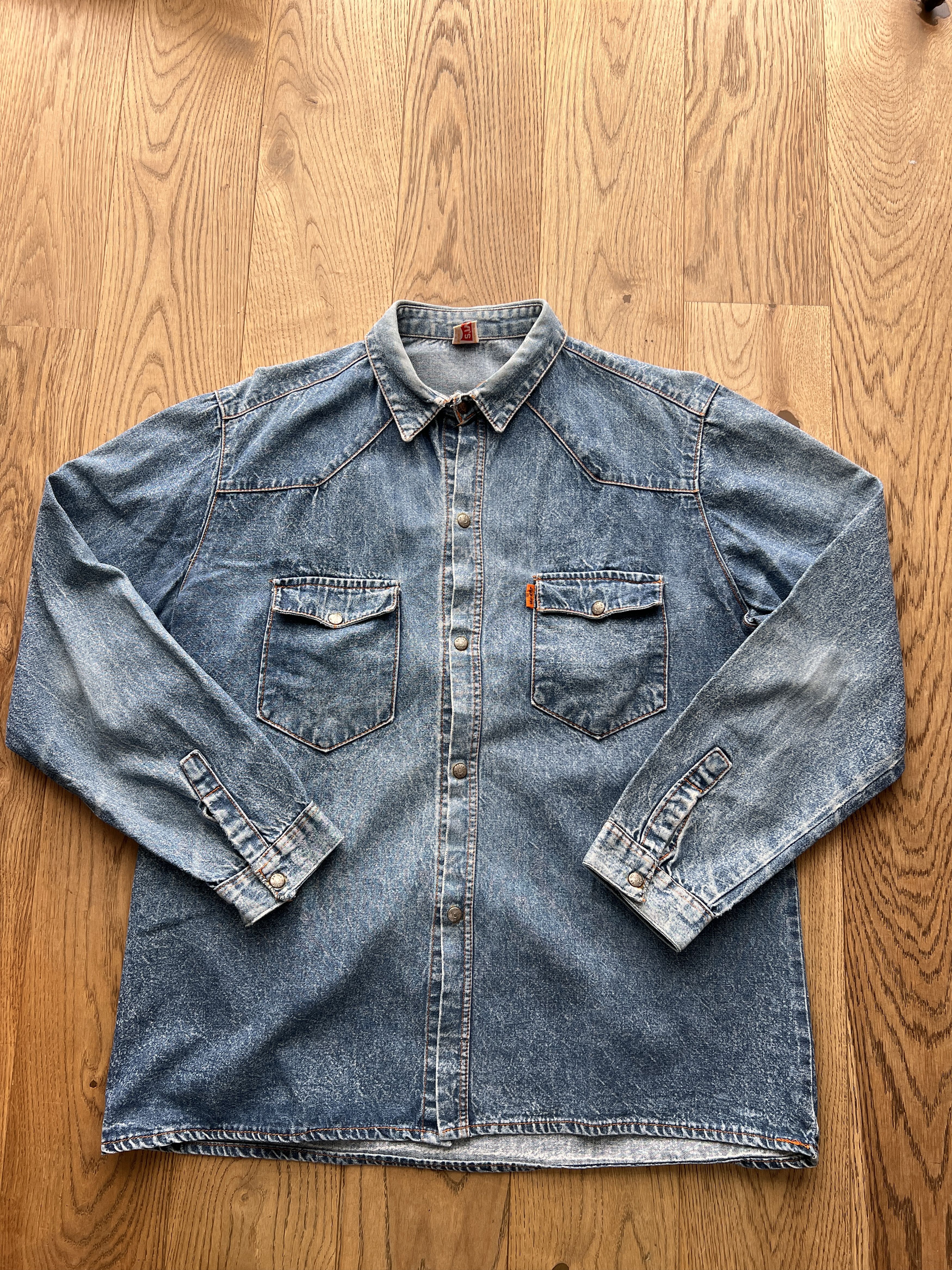Levi's Vintage Clothing Archive 70s 80s Levis vintage orange tab western denim shirt Size US L / EU 52-54 / 3 - 15 Thumbnail