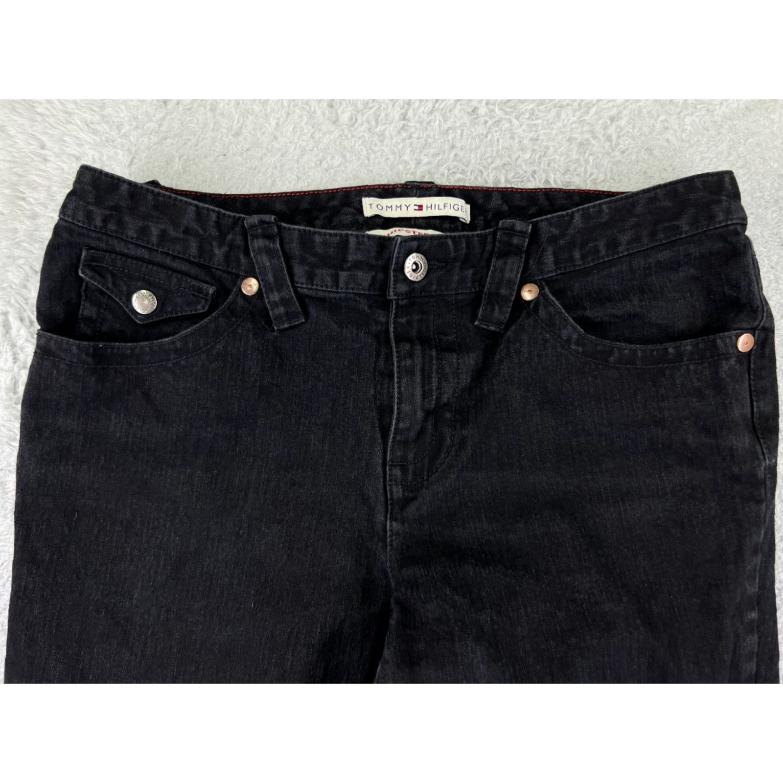Tommy Hilfiger Tommy Hilfiger Jeans Womens 10 Black Denim Bootcut Mid Hipster Size 32" / US 10 / IT 46 - 7 Thumbnail