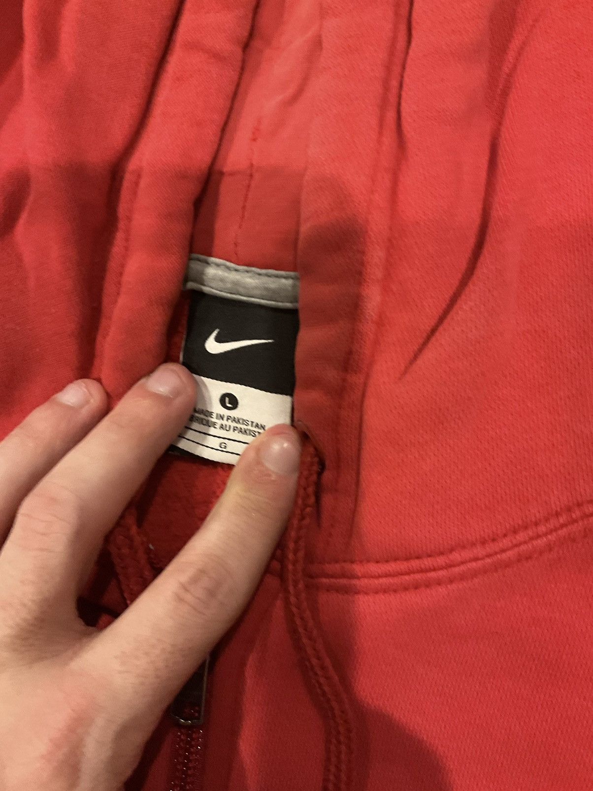 Nike × Vintage Vintage Red Nike zip-up hoodie Size US L / EU 52-54 / 3 - 2 Thumbnail