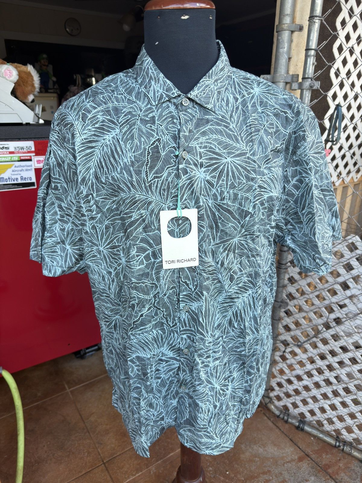 Tori Richard New Tori Richard Hawaiian Shirt Black/Green Men's XL Size US XL / EU 56 / 4 - 1 Thumbnail