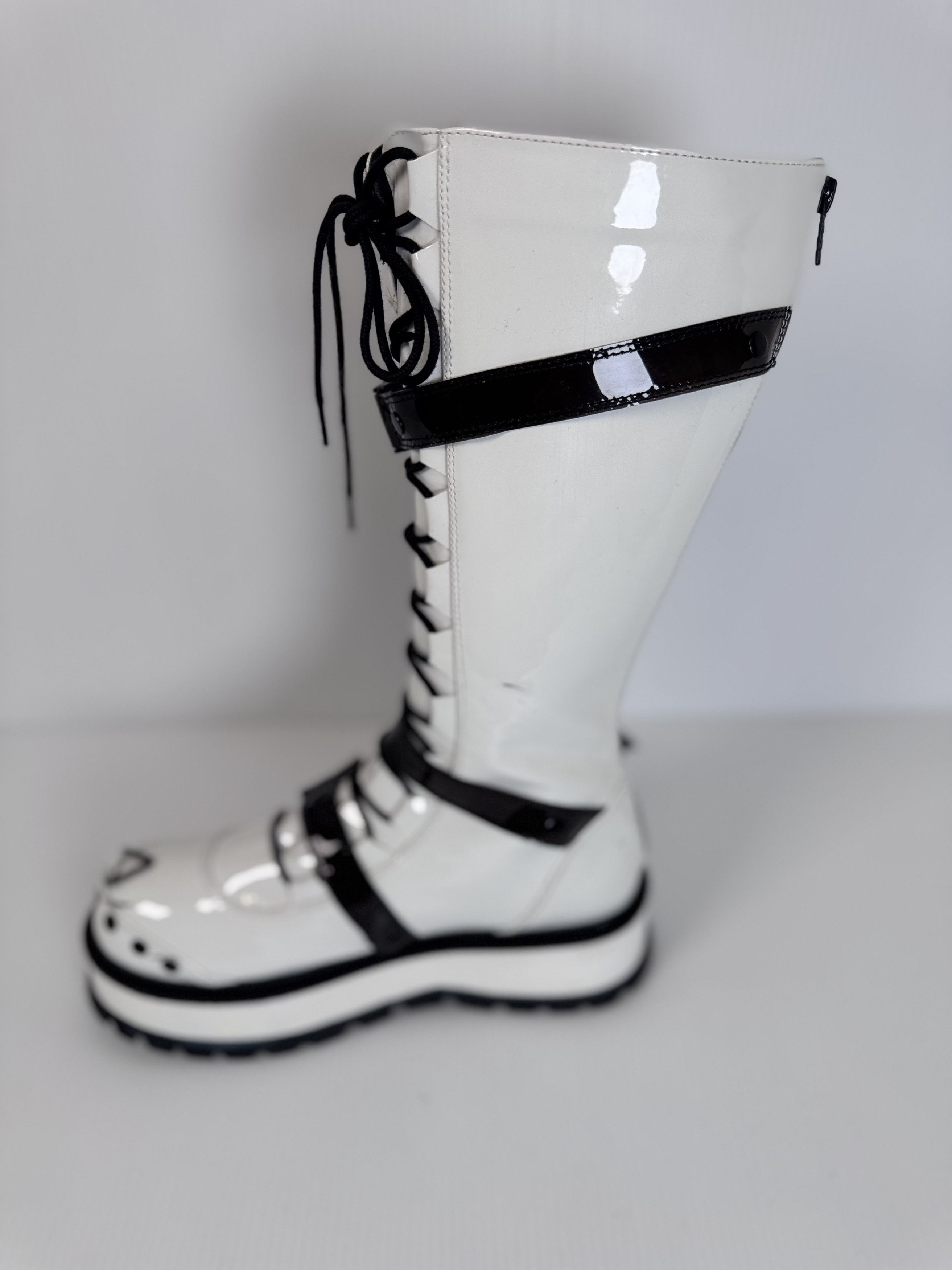 Demonia Cult Demonia Cult Slacker-260 White Knee High Punk Platform Boot Size US 12 / IT 42 - 4 Thumbnail