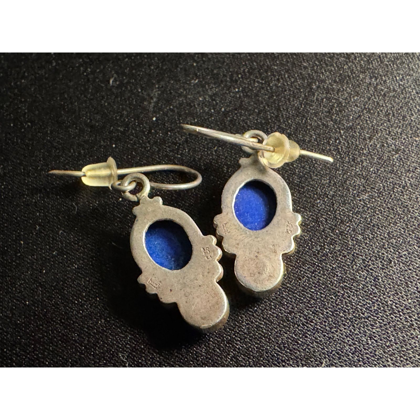 Other 925 Sterling Silver Lapis & Pearl Dangle Earrings Size ONE SIZE - 4 Thumbnail