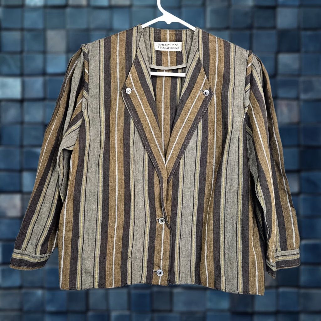 Vintage VINTAGE Hanai Yukiko Blazer Linen Button Long Sleeve Brown Womens M Size M / US 6-8 / IT 42-44 - 1 Thumbnail