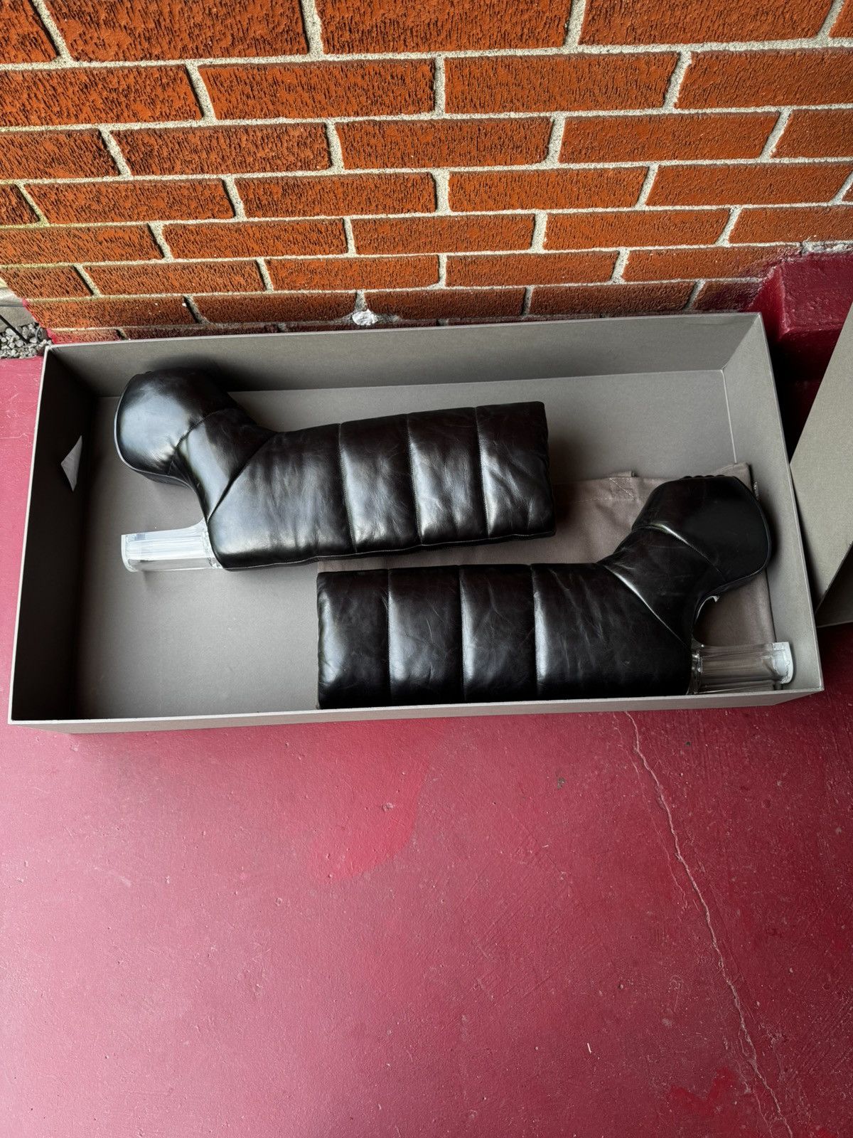 Rick Owens Rick Owens boots padded pull on platforms leather heeled NEW Size US 7 / IT 37 - 3 Thumbnail