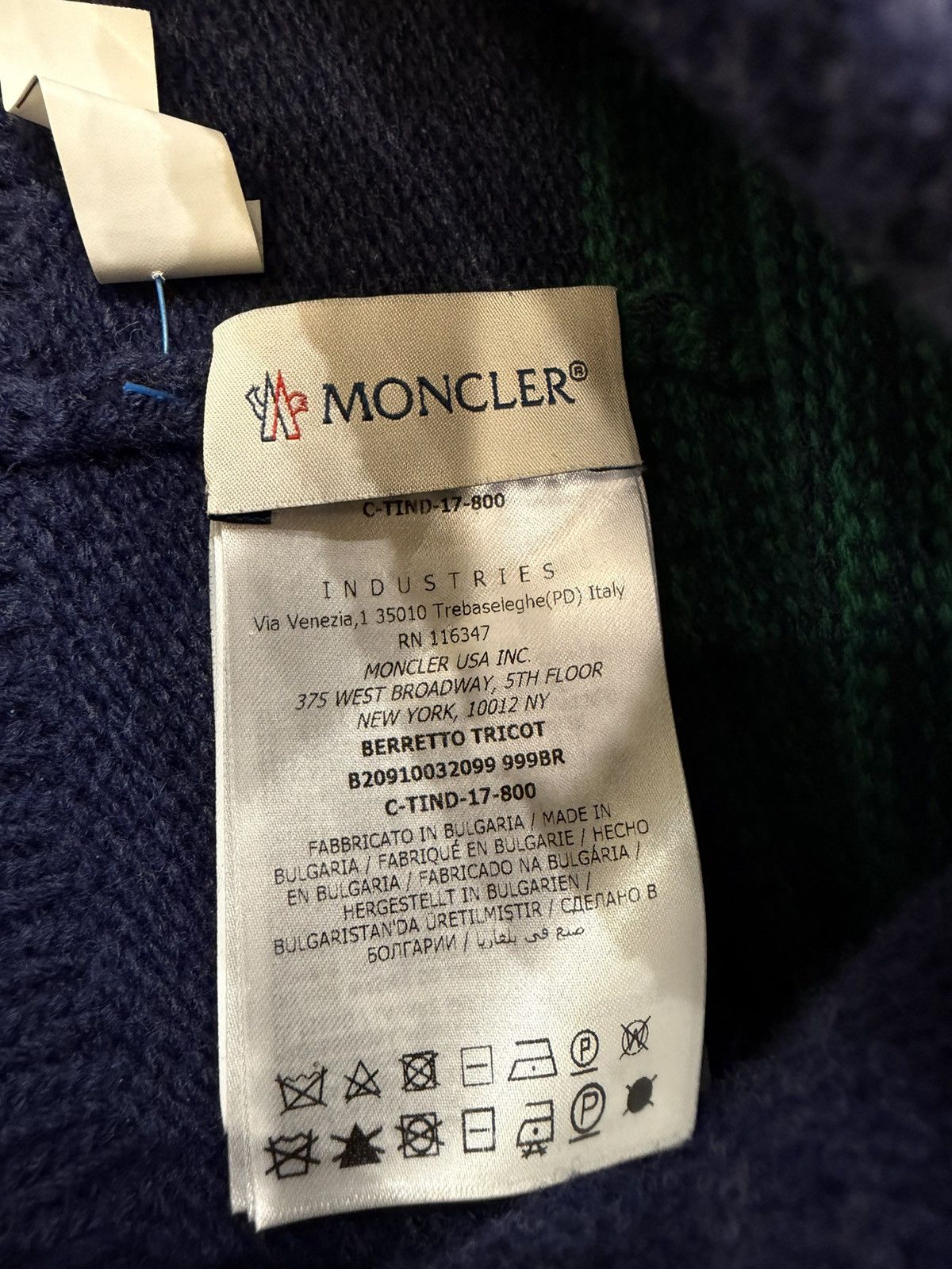 Moncler Moncler Striped Wool Beanie - Navy Size ONE SIZE - 4 Thumbnail
